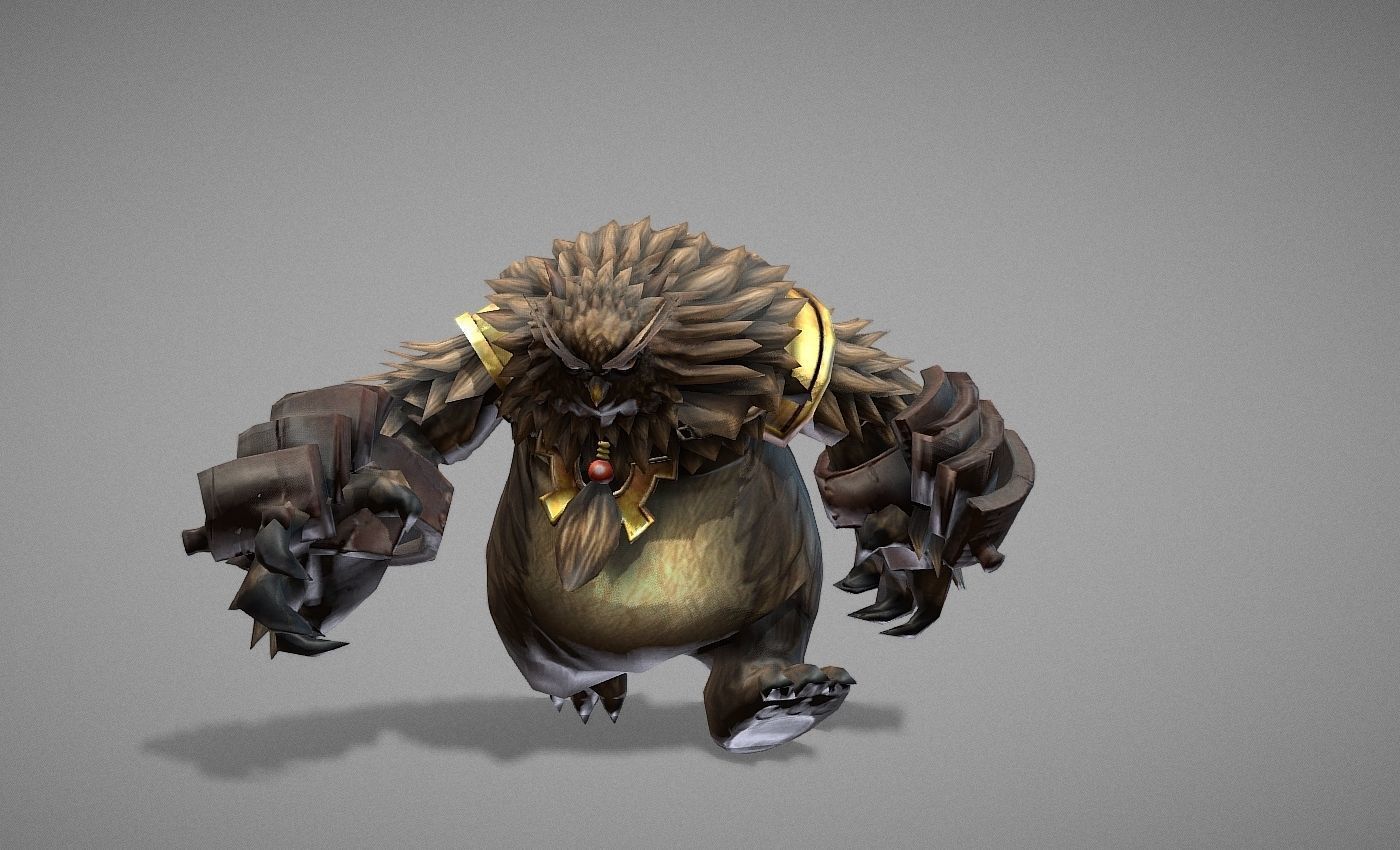 Owl Bear Creature Low-poly 3D model_24