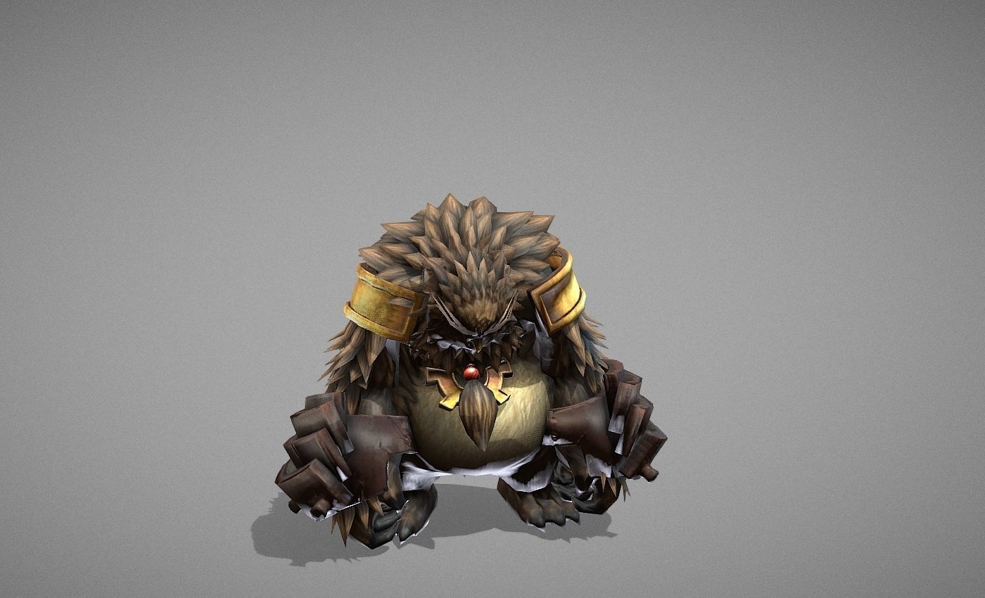 Owl Bear Creature Low-poly 3D model_11