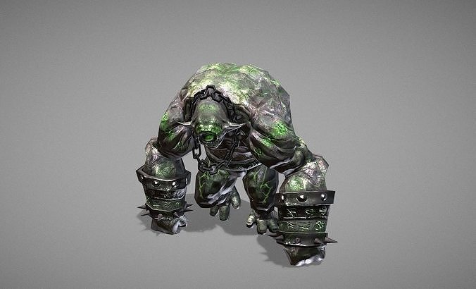 Stone Golem Myth Low-poly 3D model