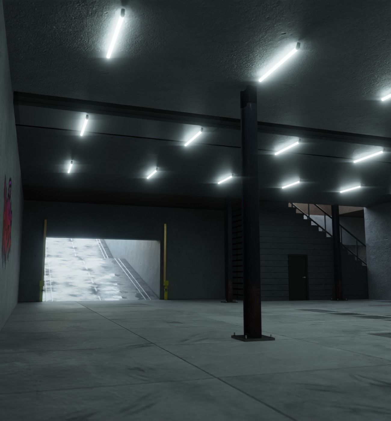 Underground Parking Model 3D model_6