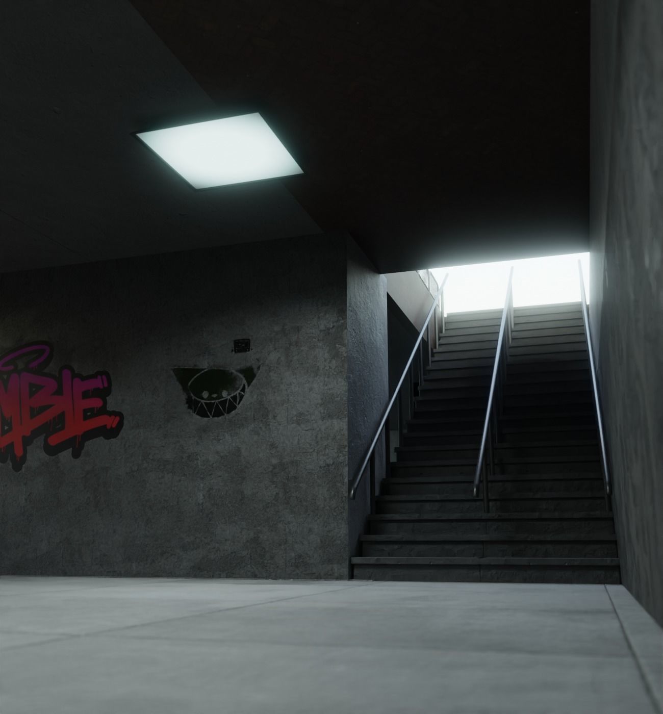 Underground Parking Model 3D model_2