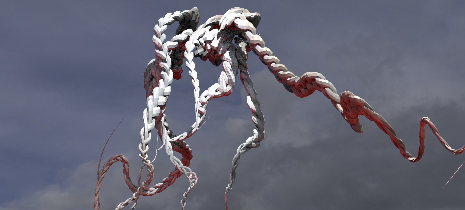 Stylized Hair Braids  3D model_2