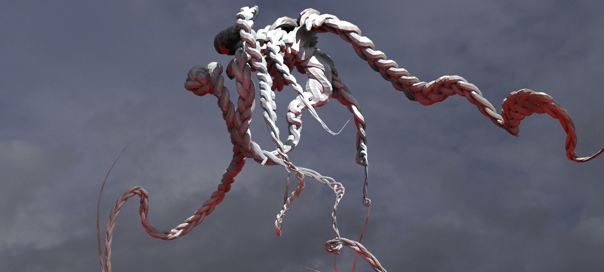 Stylized Hair Braids  3D model_3