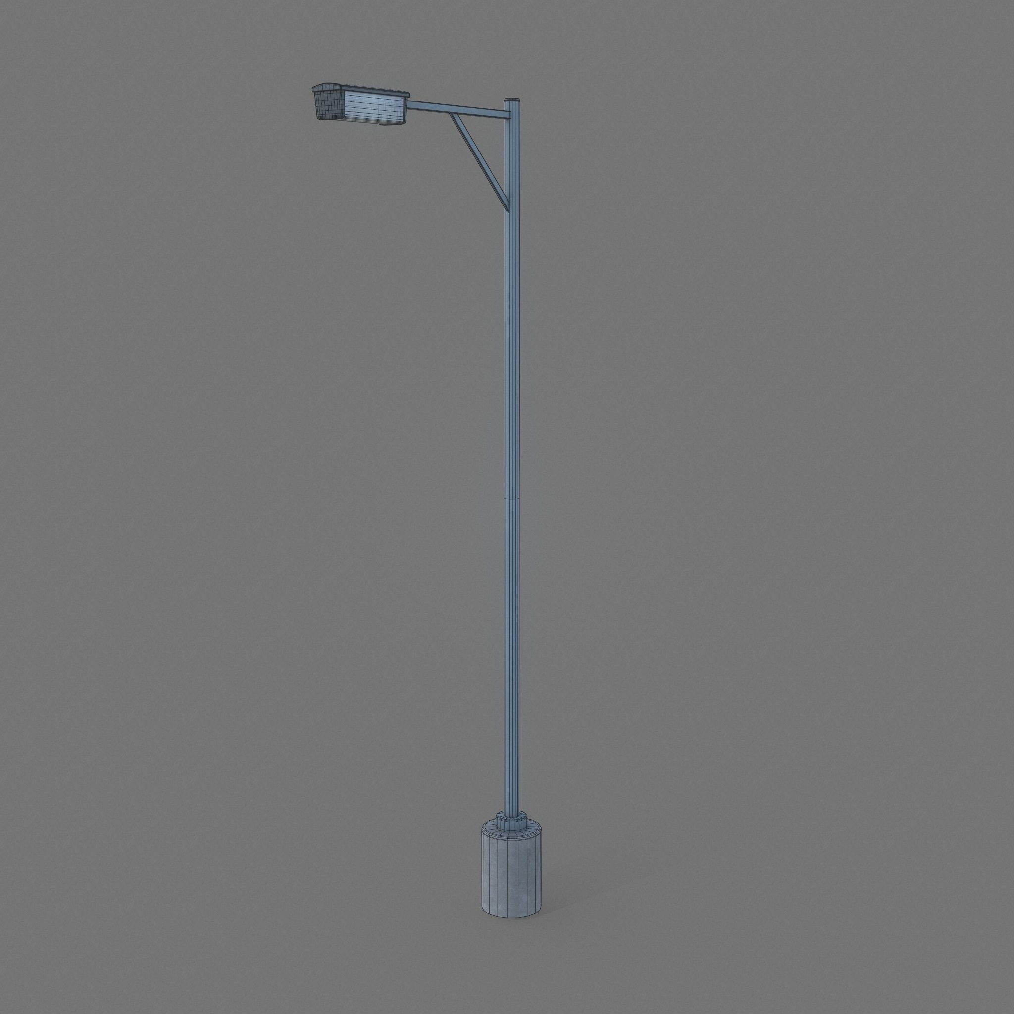 Retro Light Pole Game Ready Low-poly 3D model_7