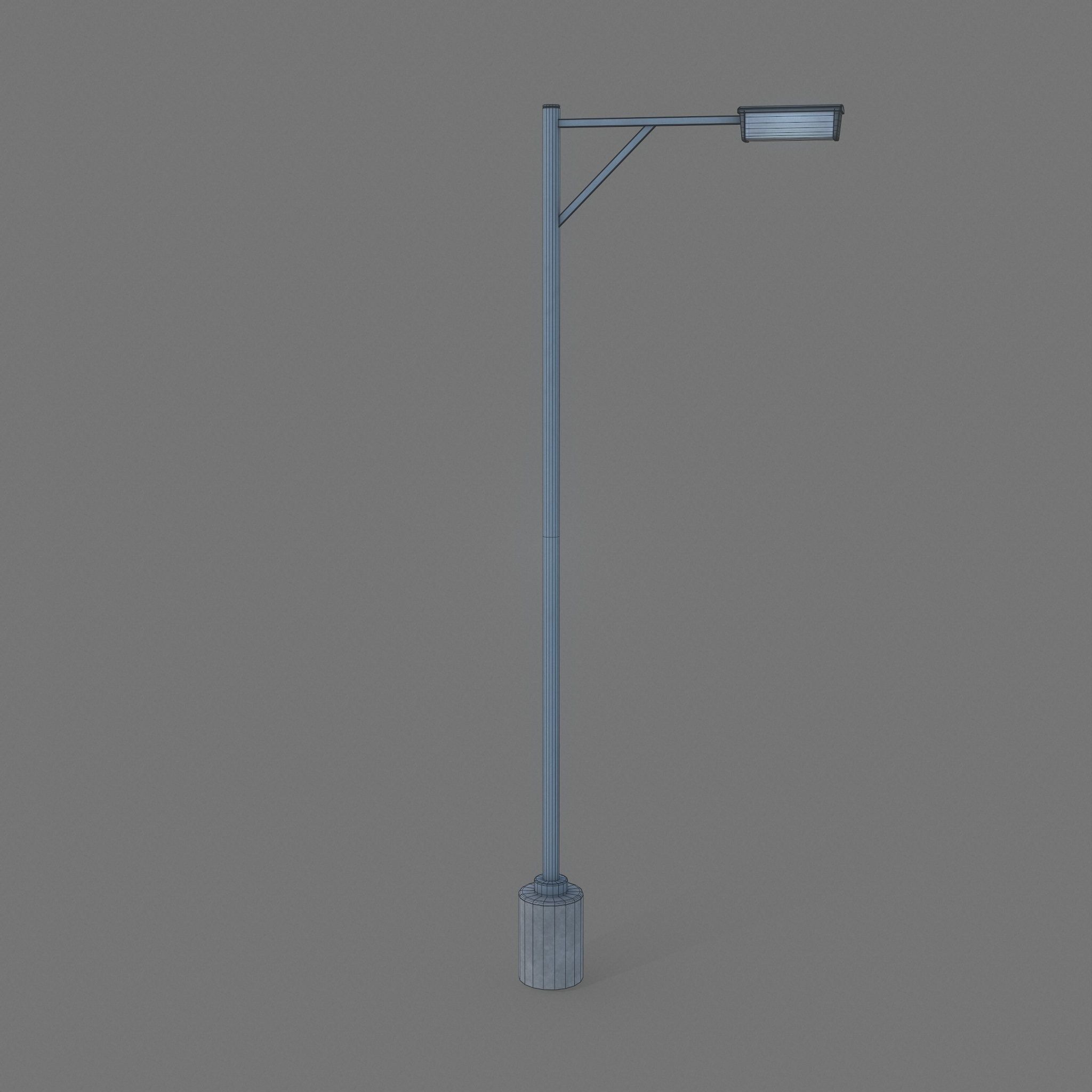 Retro Light Pole Game Ready Low-poly 3D model_8