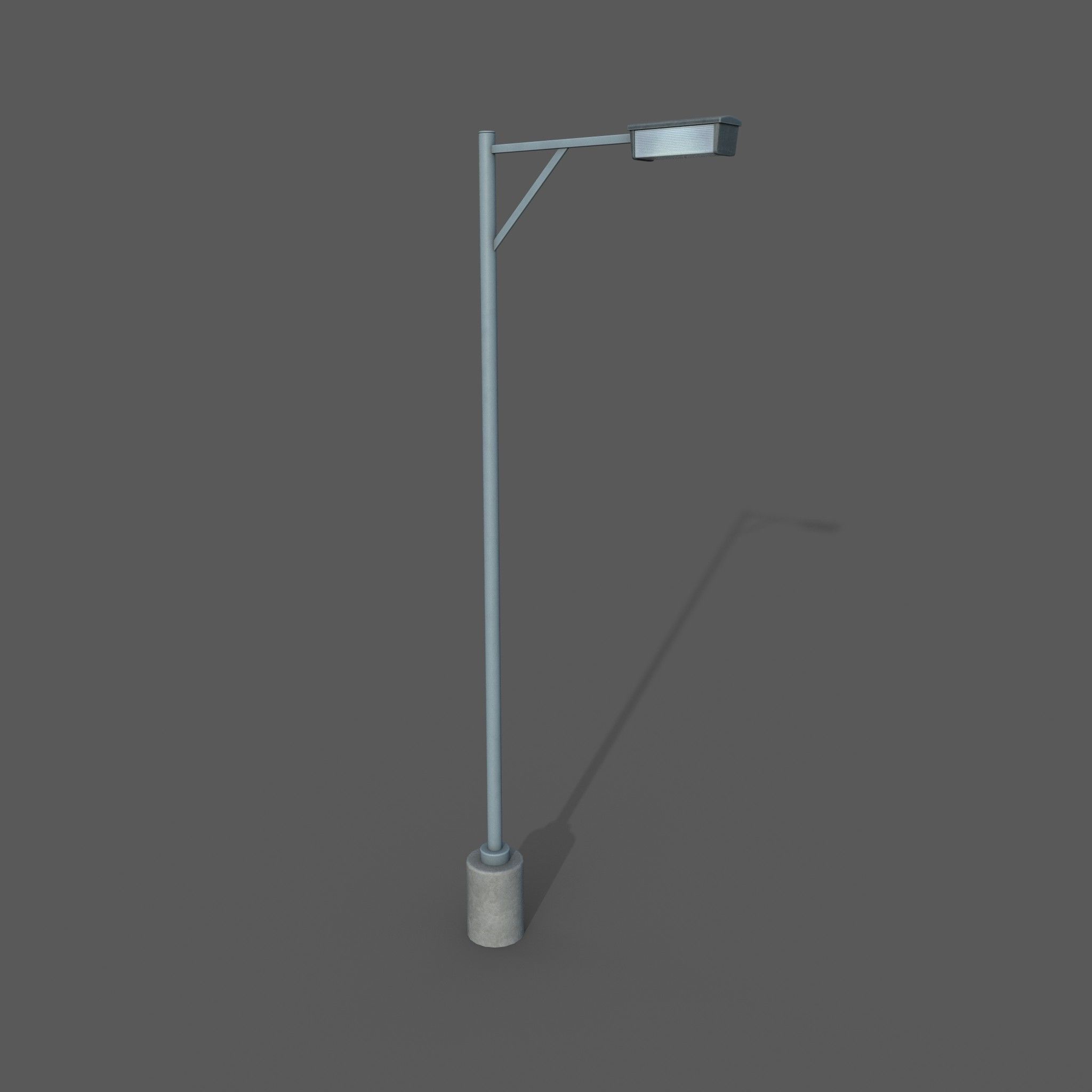 Retro Light Pole Game Ready Low-poly 3D model_6