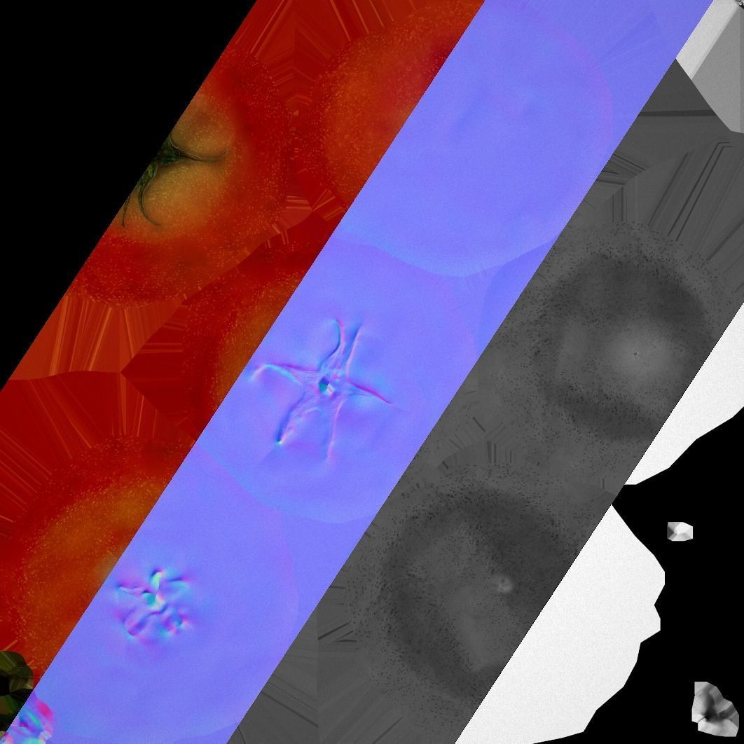 Medieval Market Vegetable Stalls Tent Pack Low-poly 3D model_46