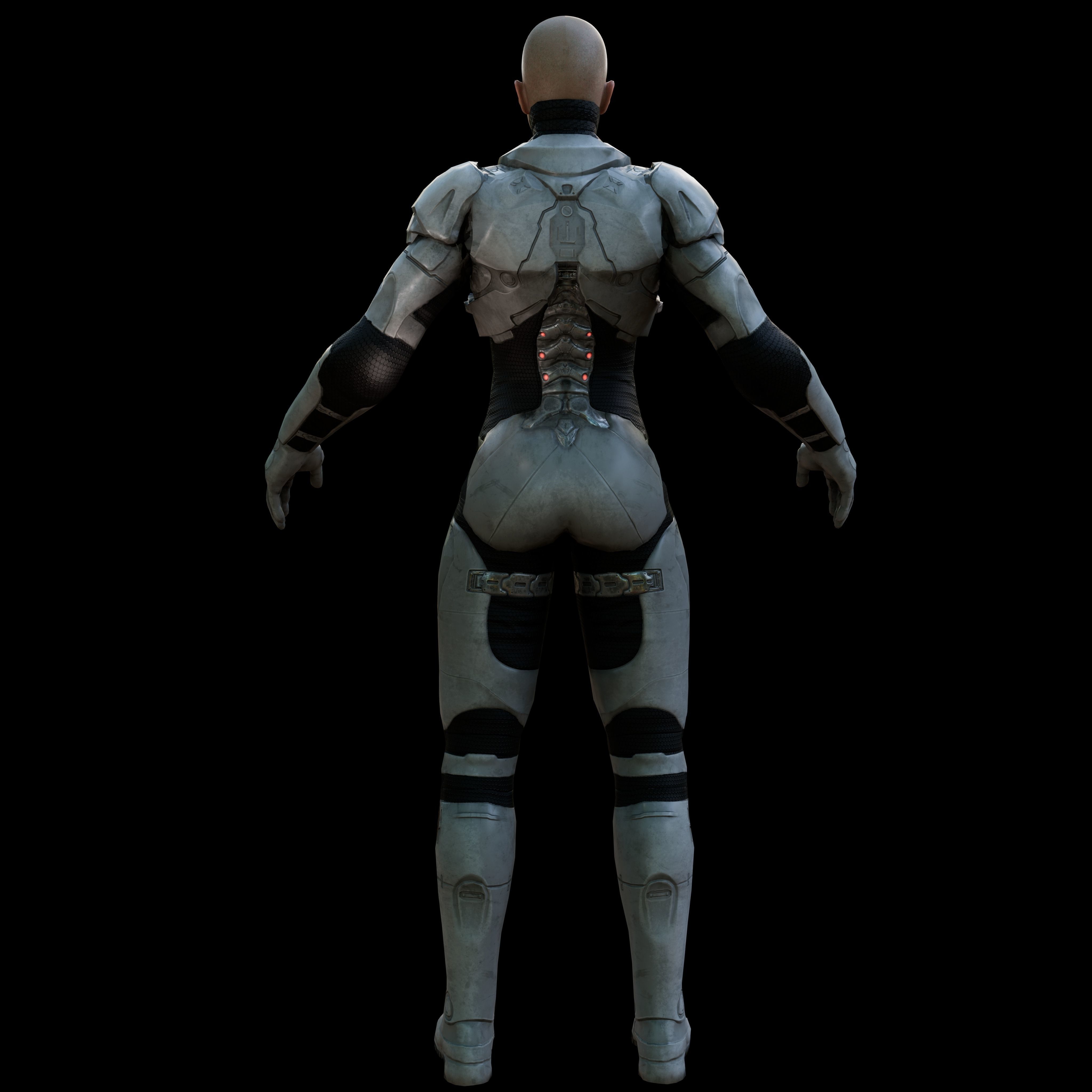 Sci fi girl2 Low-poly 3D model_6