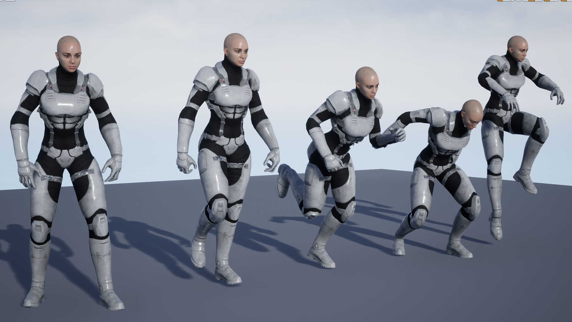 Sci fi girl2 Low-poly 3D model_14