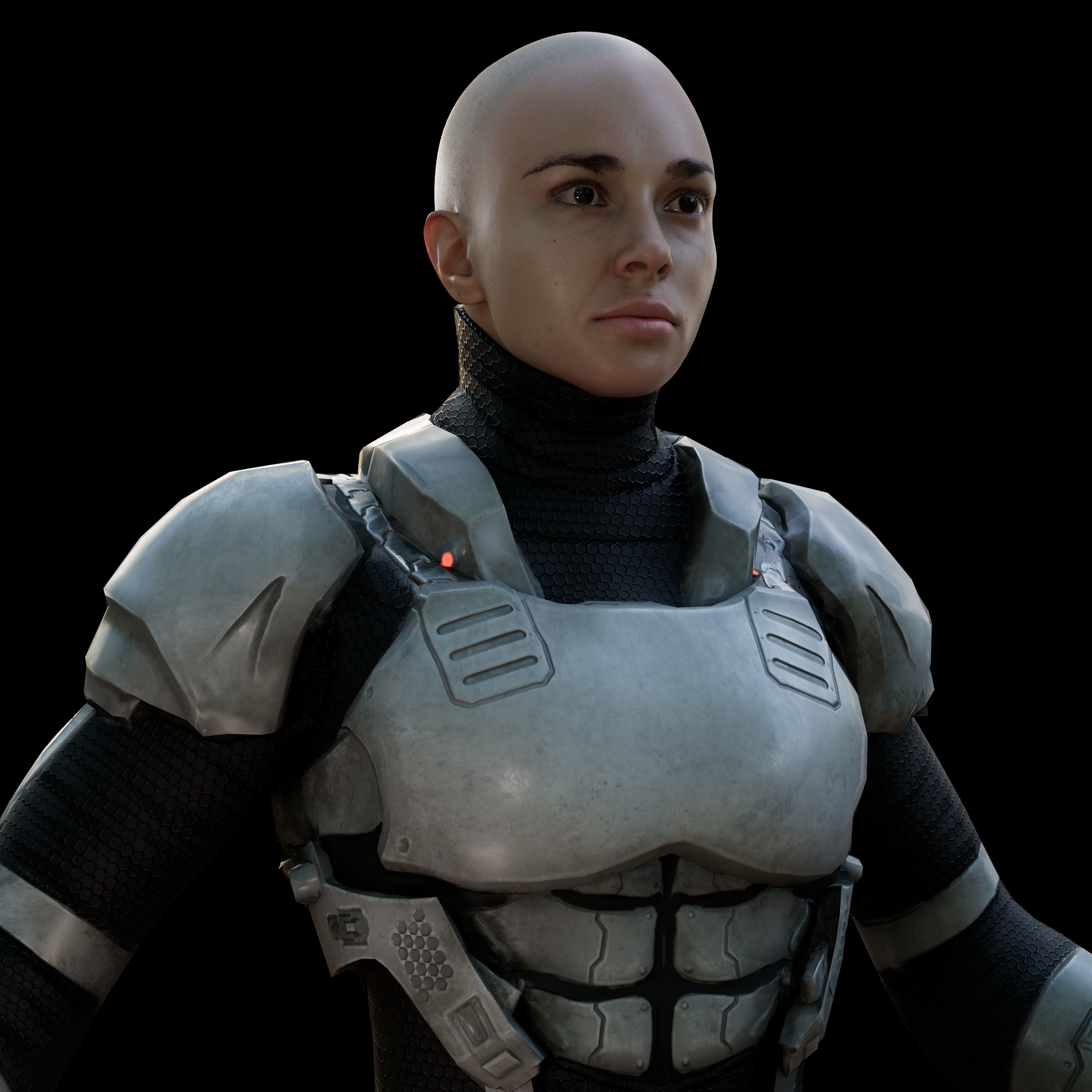 Sci fi girl2 Low-poly 3D model_3