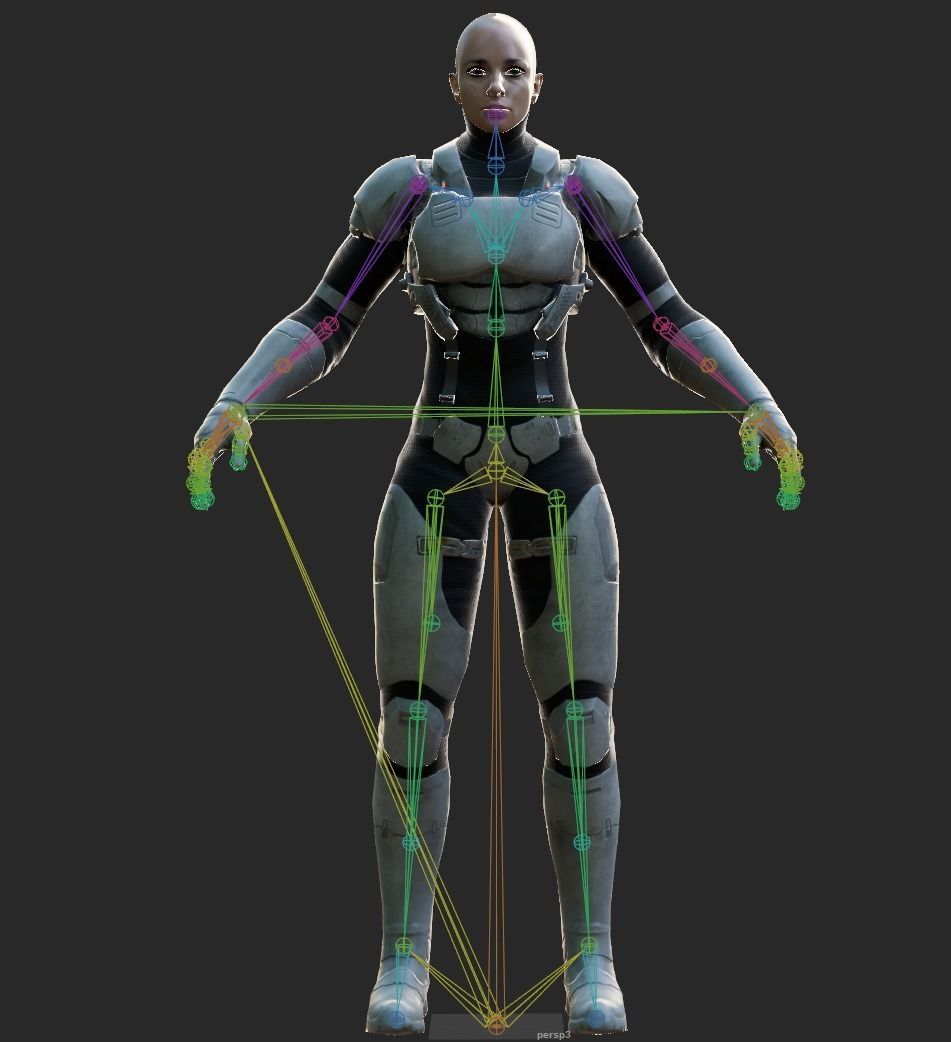 Sci fi girl2 Low-poly 3D model_8
