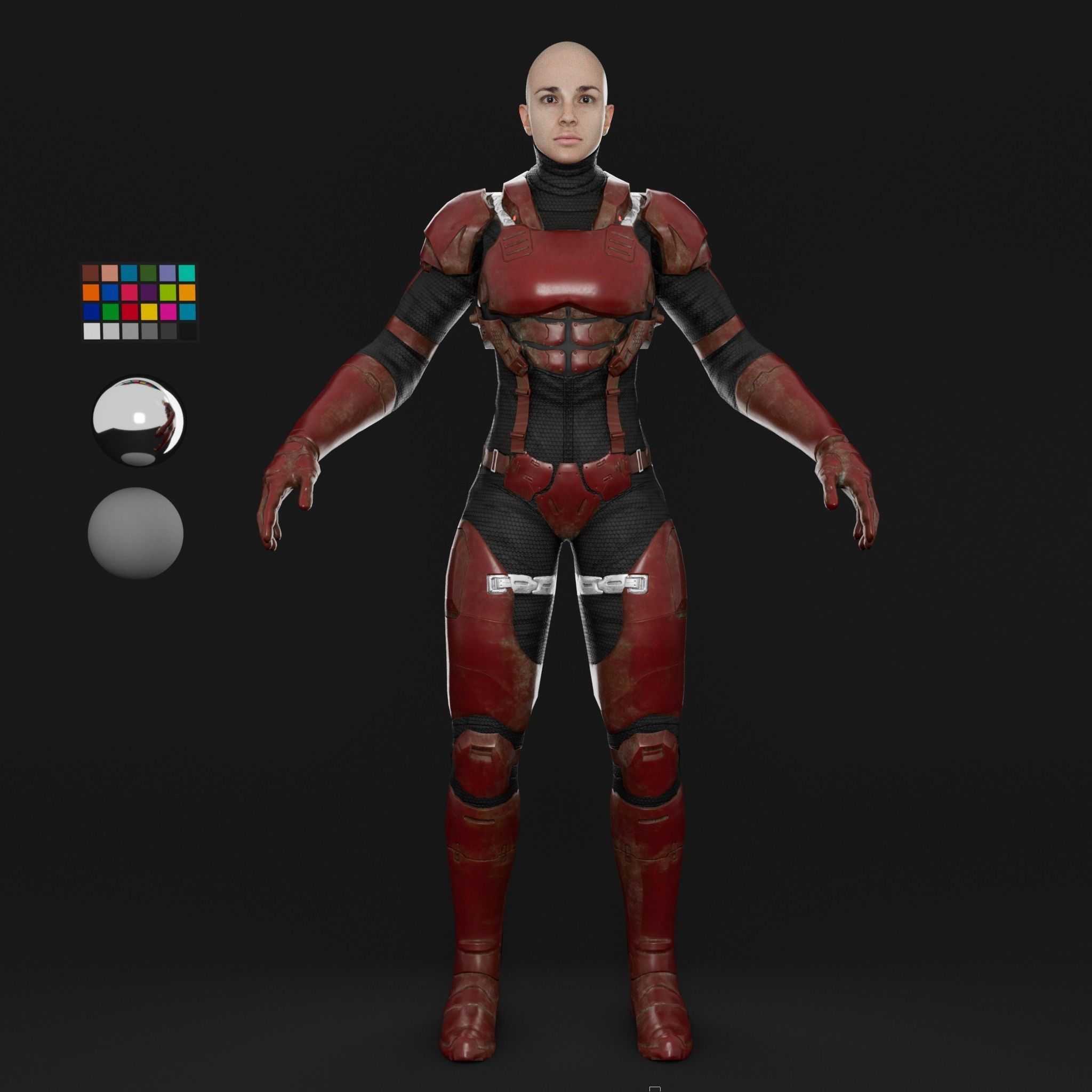Sci fi girl2 Low-poly 3D model_11