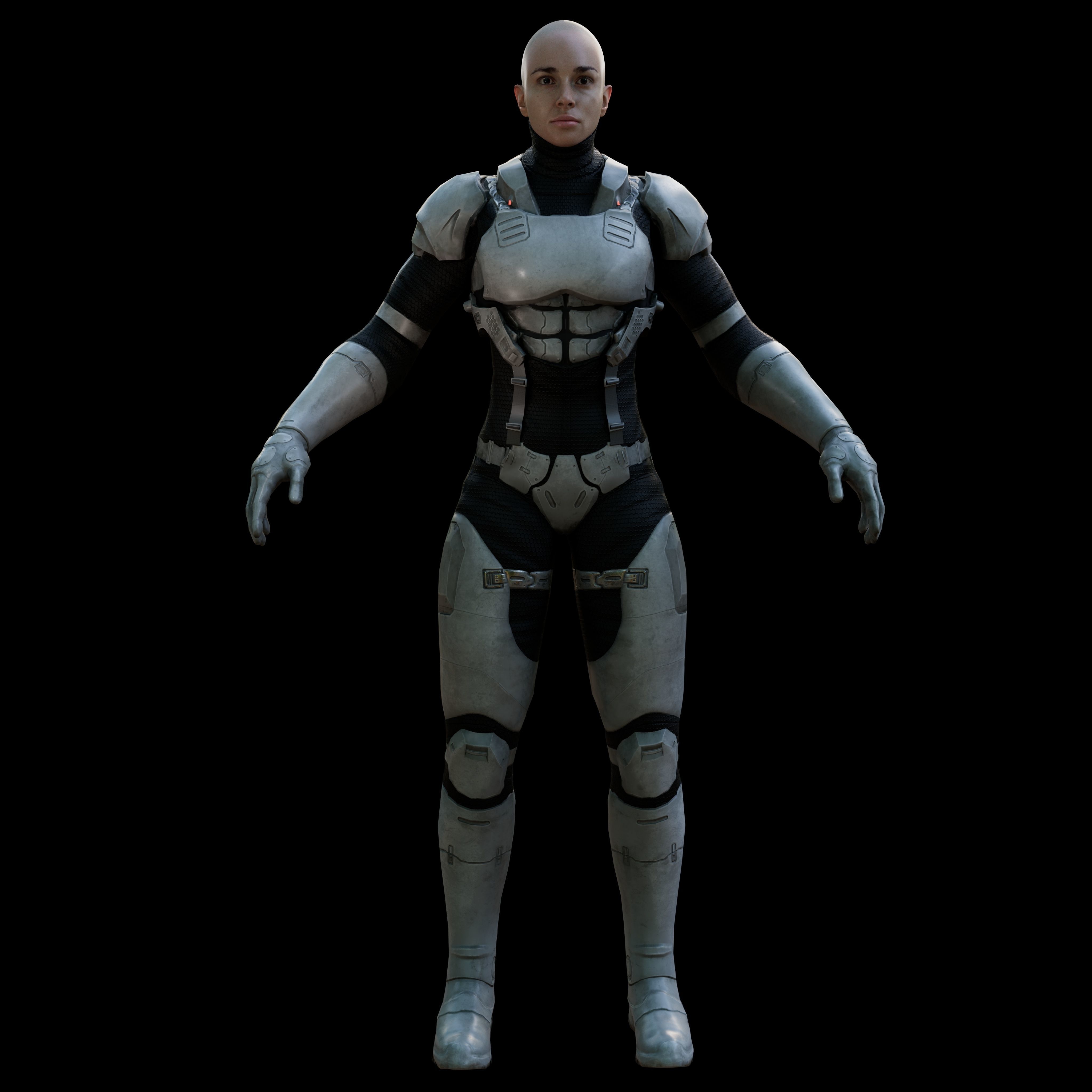 Sci fi girl2 Low-poly 3D model_5