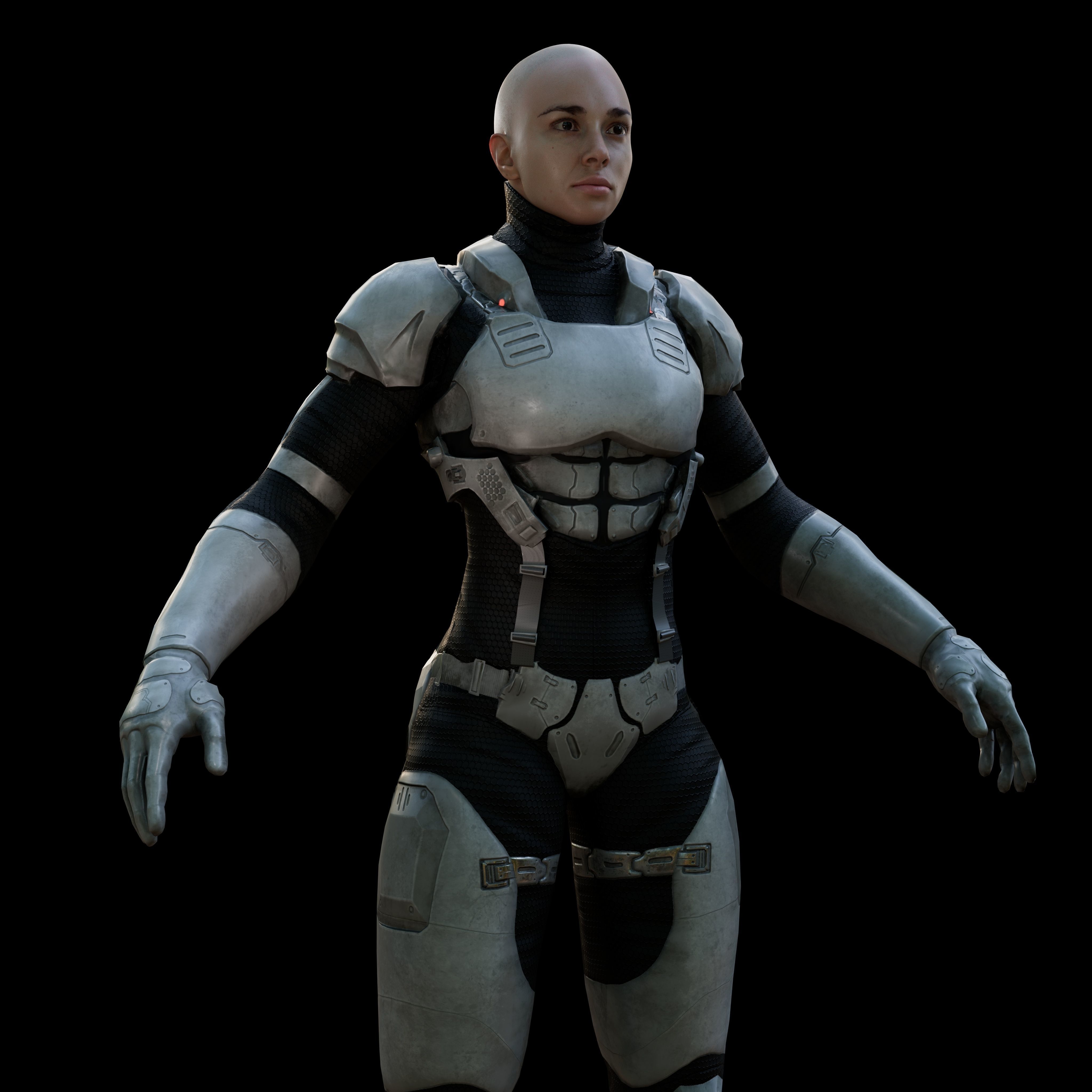 Sci fi girl2 Low-poly 3D model_7