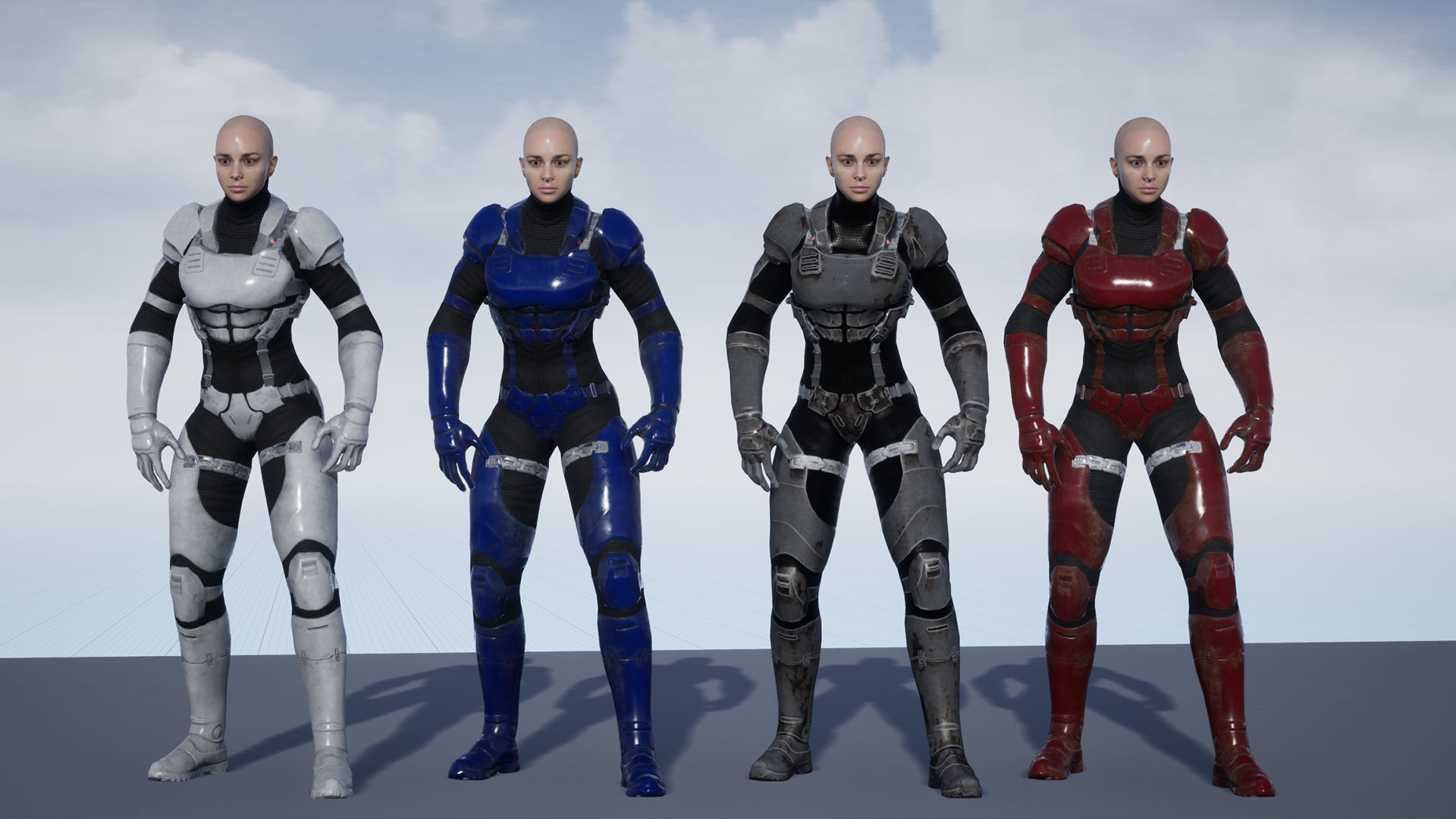 Sci fi girl2 Low-poly 3D model_15