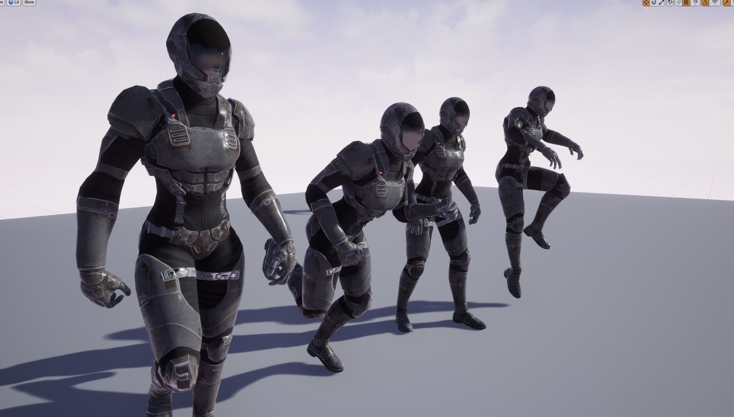 Sci fi girl2 Low-poly 3D model_20