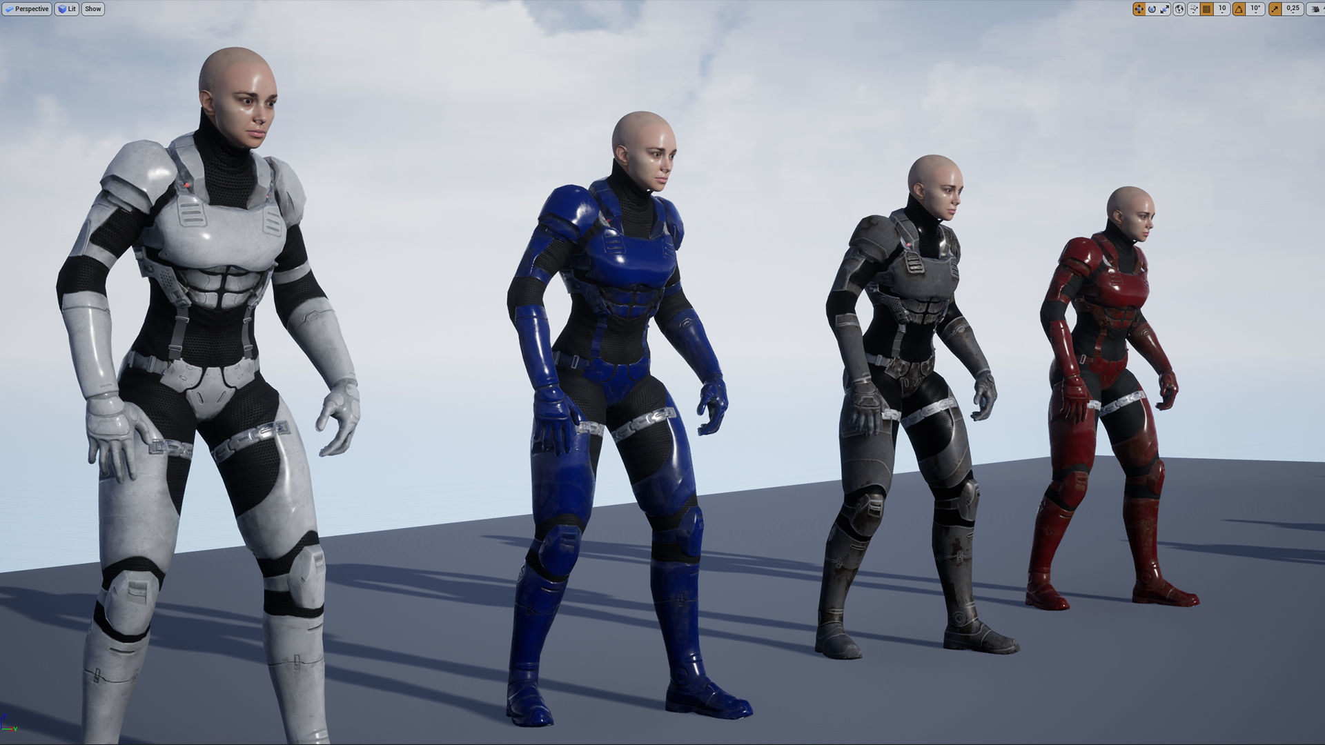 Sci fi girl2 Low-poly 3D model_13