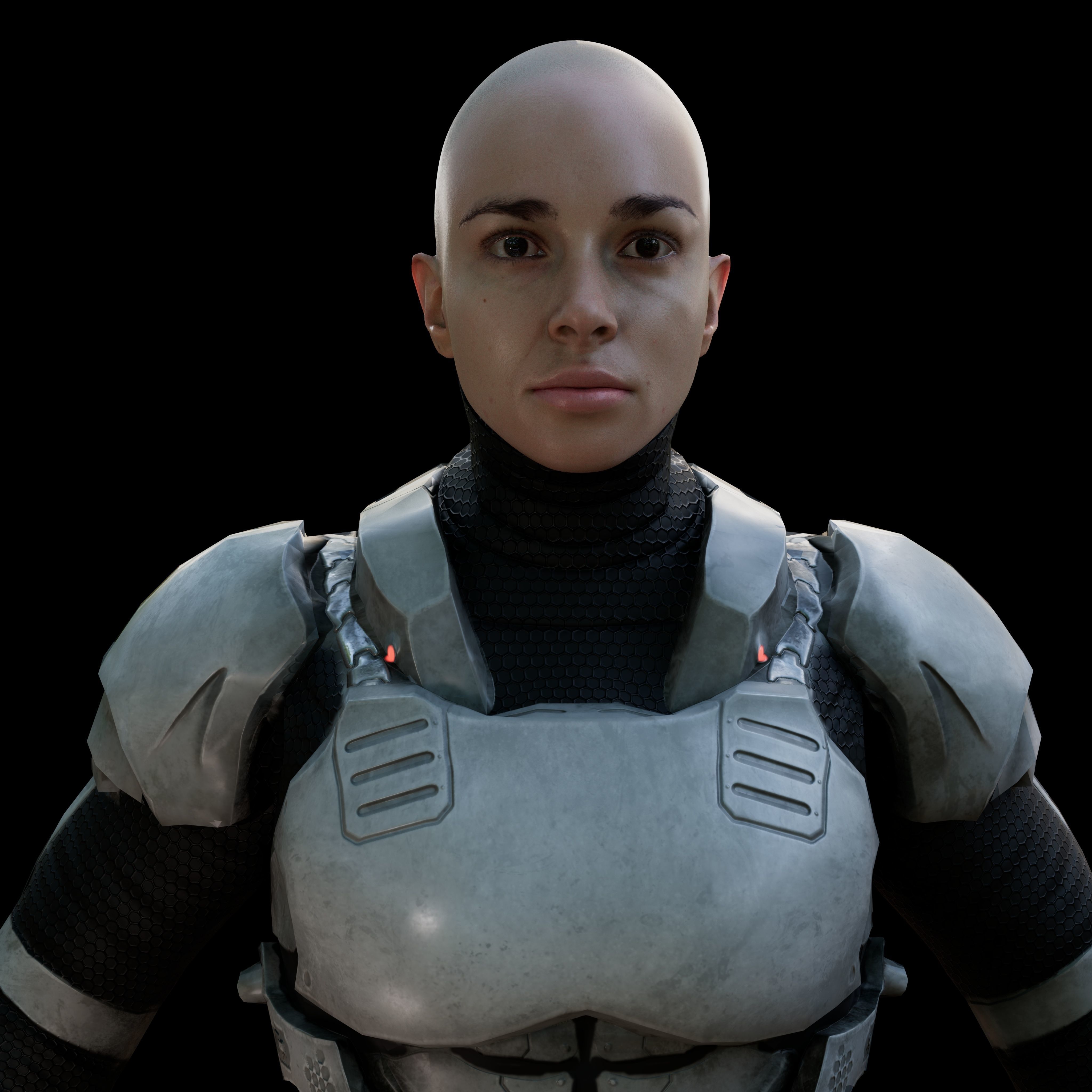 Sci fi girl2 Low-poly 3D model_4