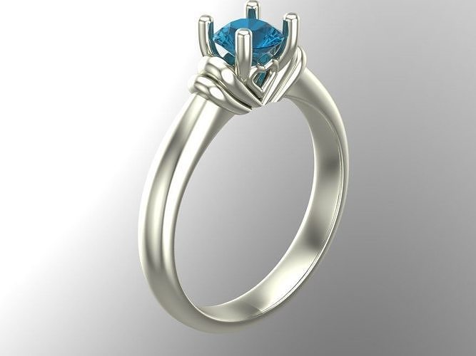 rings claddagh engagement ring with topaz 3D print model