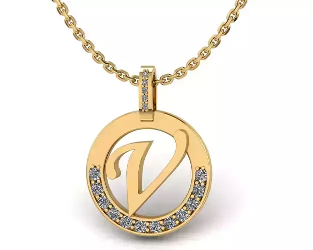 V Letter Pendant