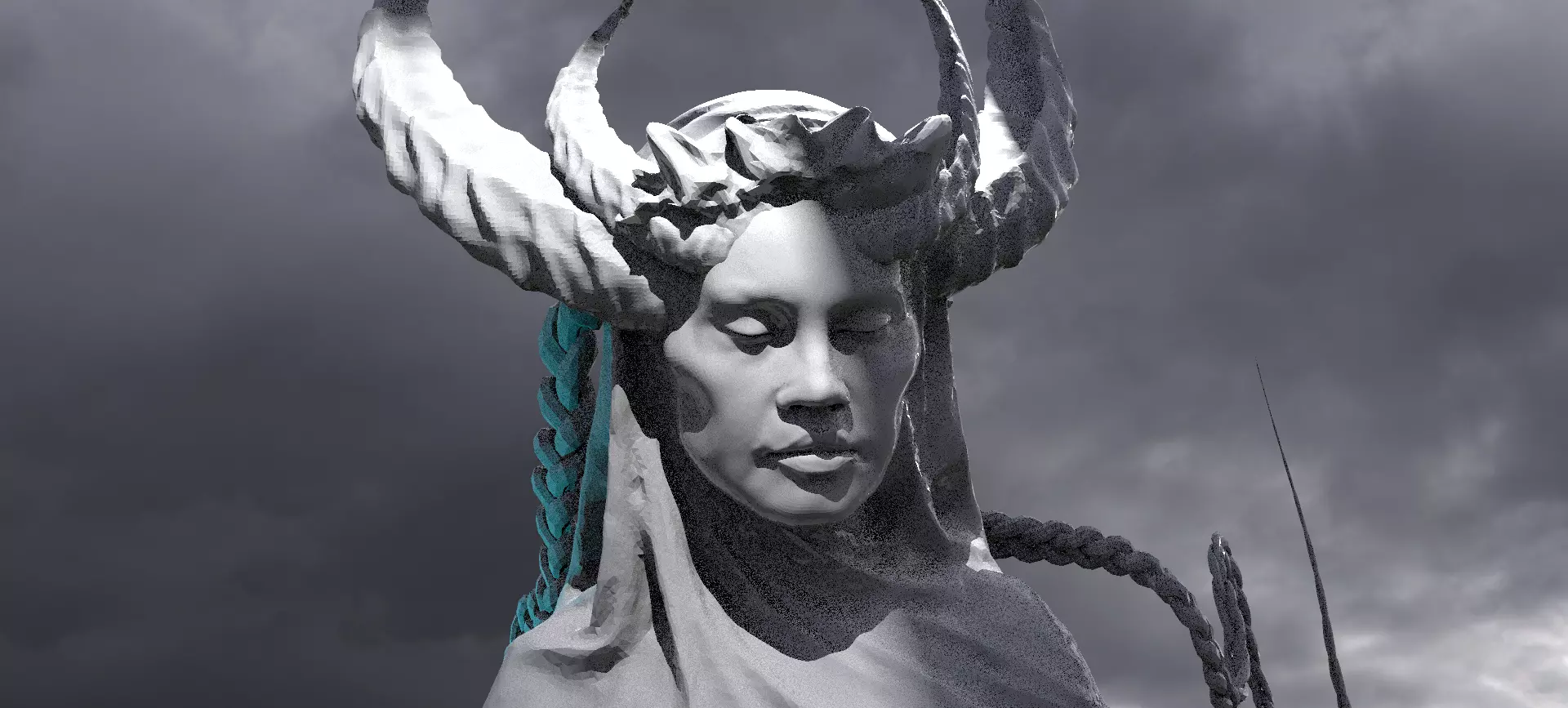 Dark Ages Arch Witch Statue bust  3D model_0