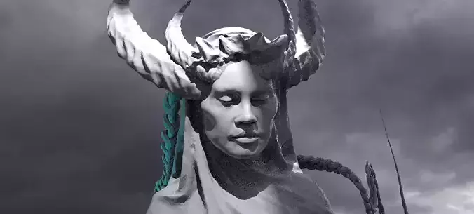 Dark Ages Arch Witch Statue bust  3D model