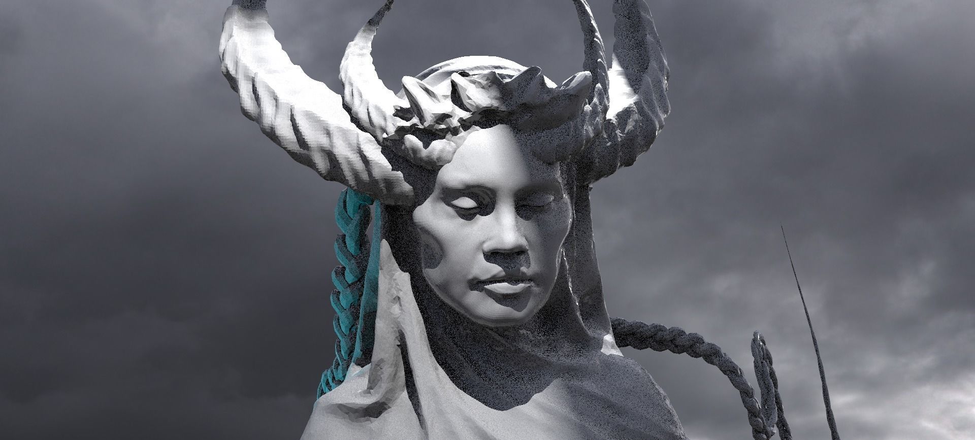 Dark Ages Arch Witch Statue bust  3D model_1