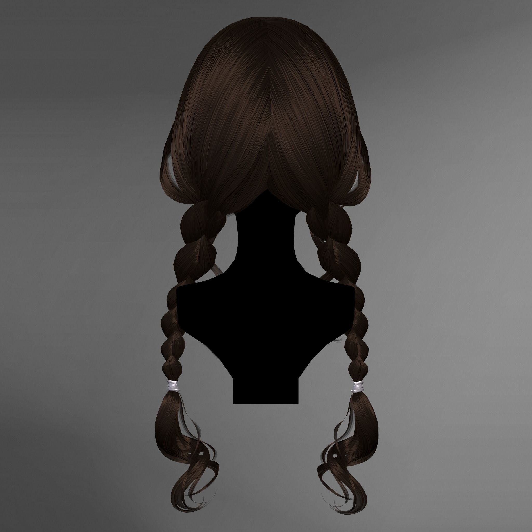 Game Hair - Stylized Female Hairstyle V4 Low-poly 3D model_4