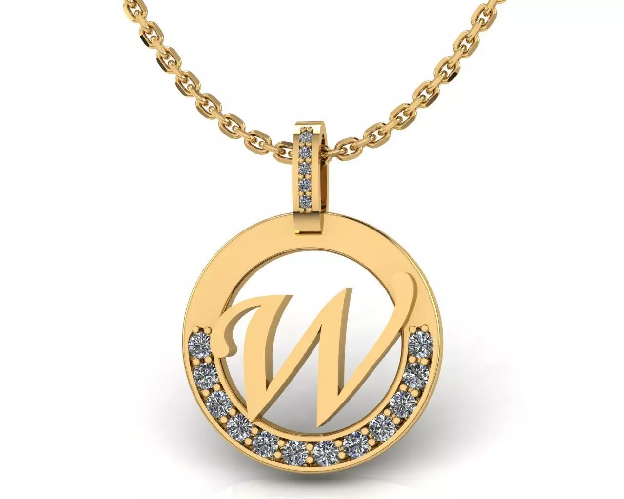 W Letter Pendant 3D print model