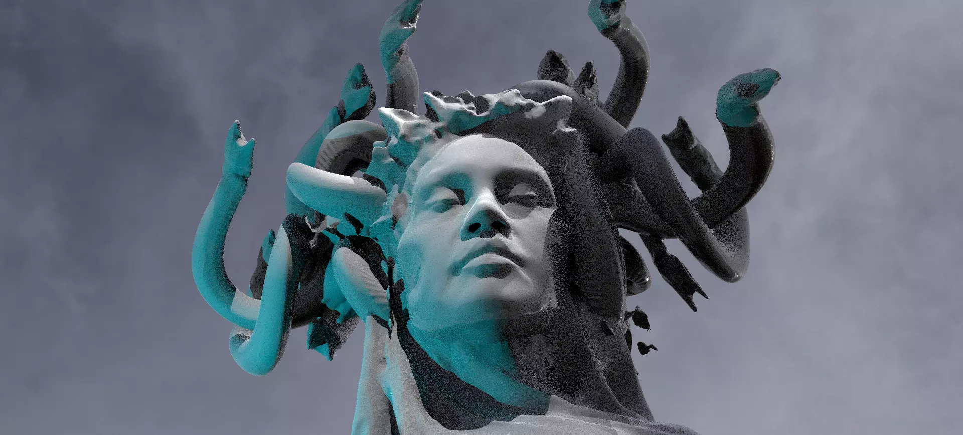 Medusa Bust Greek Legends 3D model_0