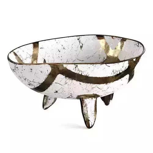 Handmade Gold Ceramic Bowl - Egg shape 