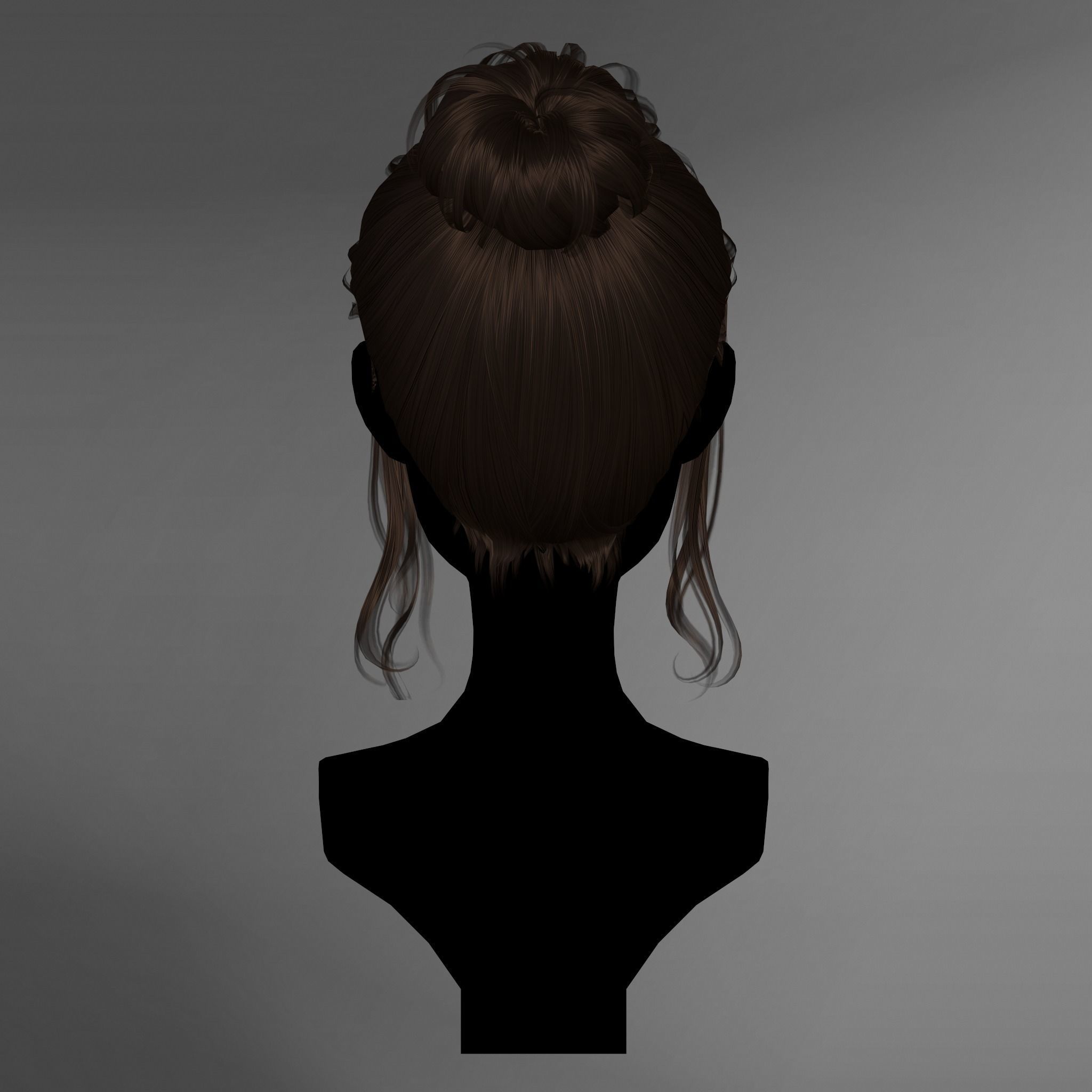 Game Hair - Stylized Female Hairstyle V5 Low-poly 3D model_4
