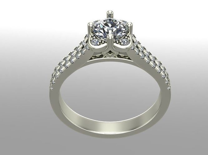 rings diamond engagement ring 3D print model