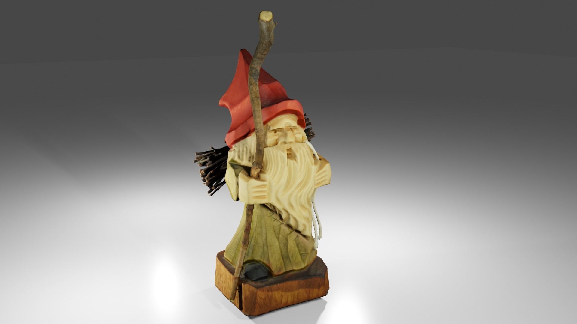 Wooden Wizard 3D model_2