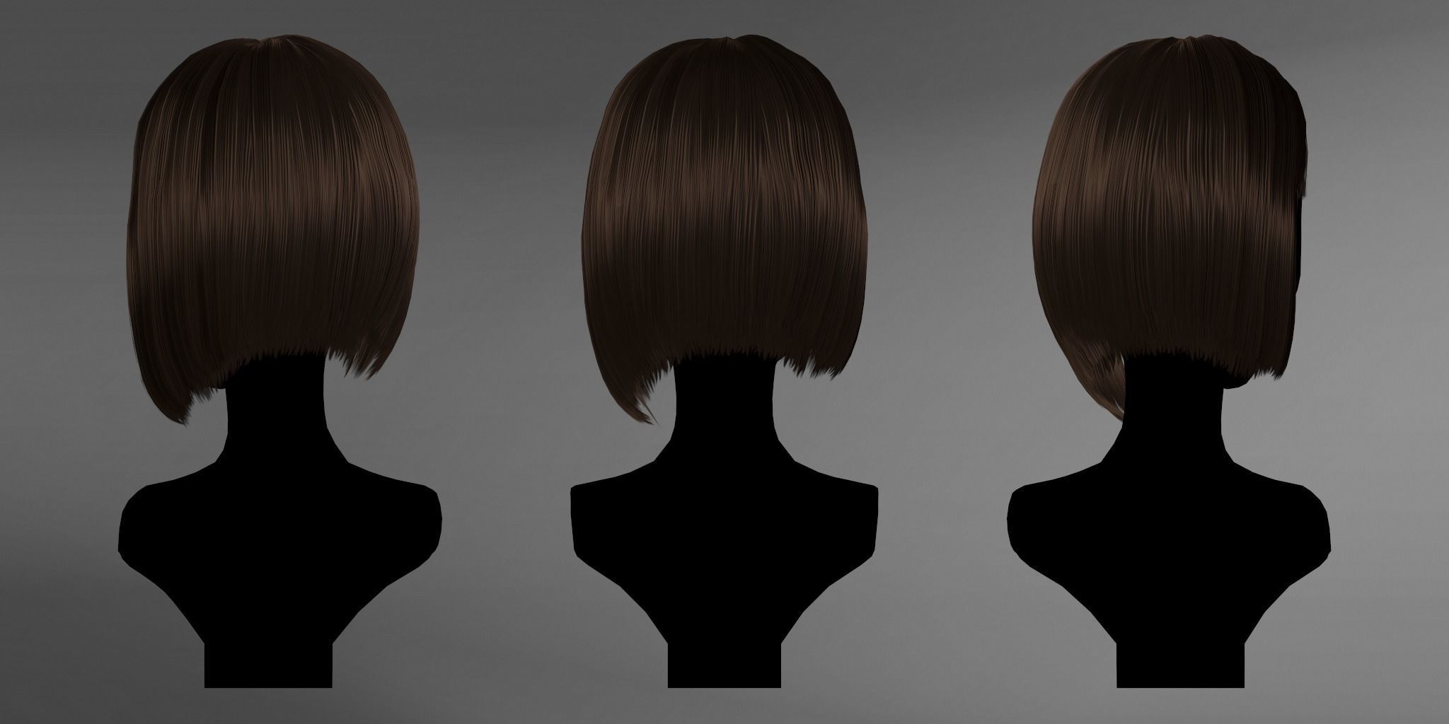 Game Hair - Stylized Female Hairstyle V6 Low-poly 3D model_2