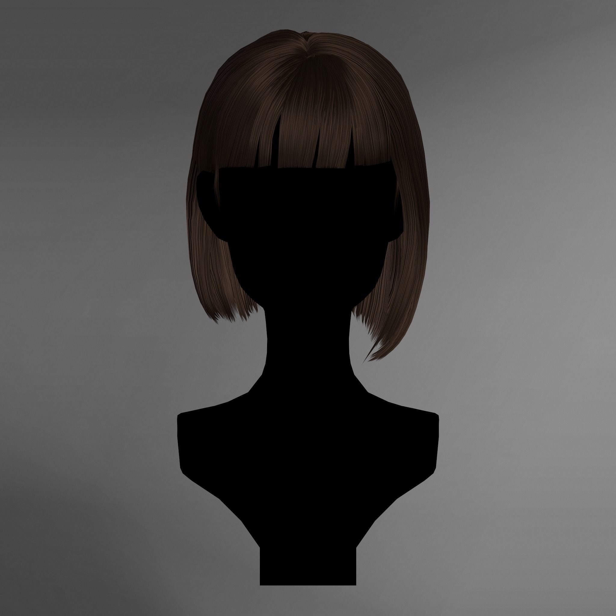 Game Hair - Stylized Female Hairstyle V6 Low-poly 3D model_3