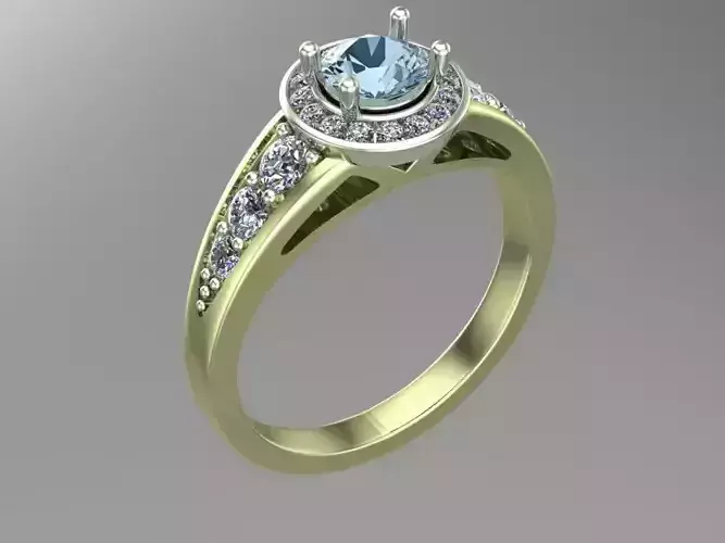 rings gold engagement ring with topaz and diamonds