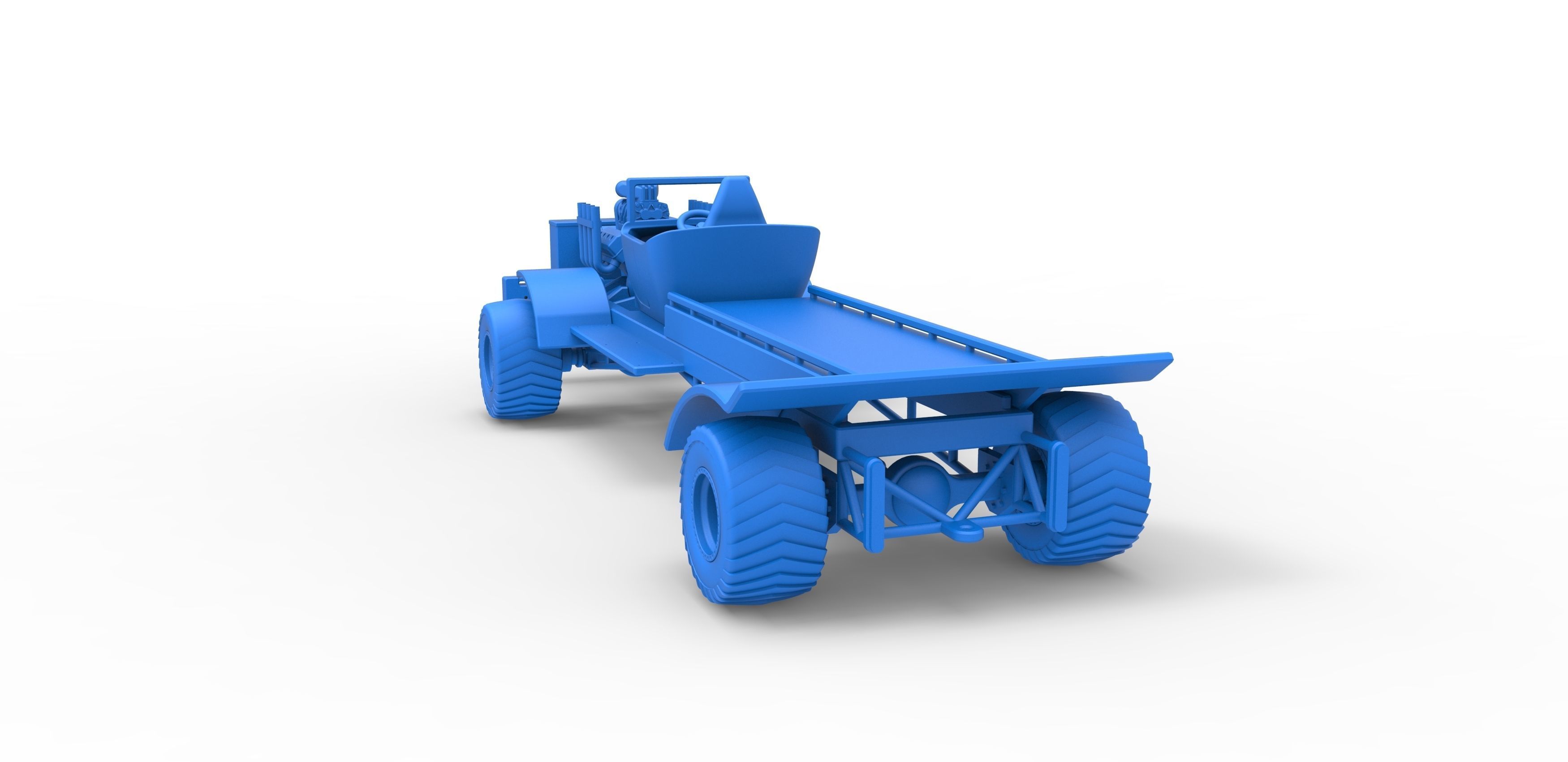 Pulling truck 4wd nacked Scale 1 to 25 3D print model_26
