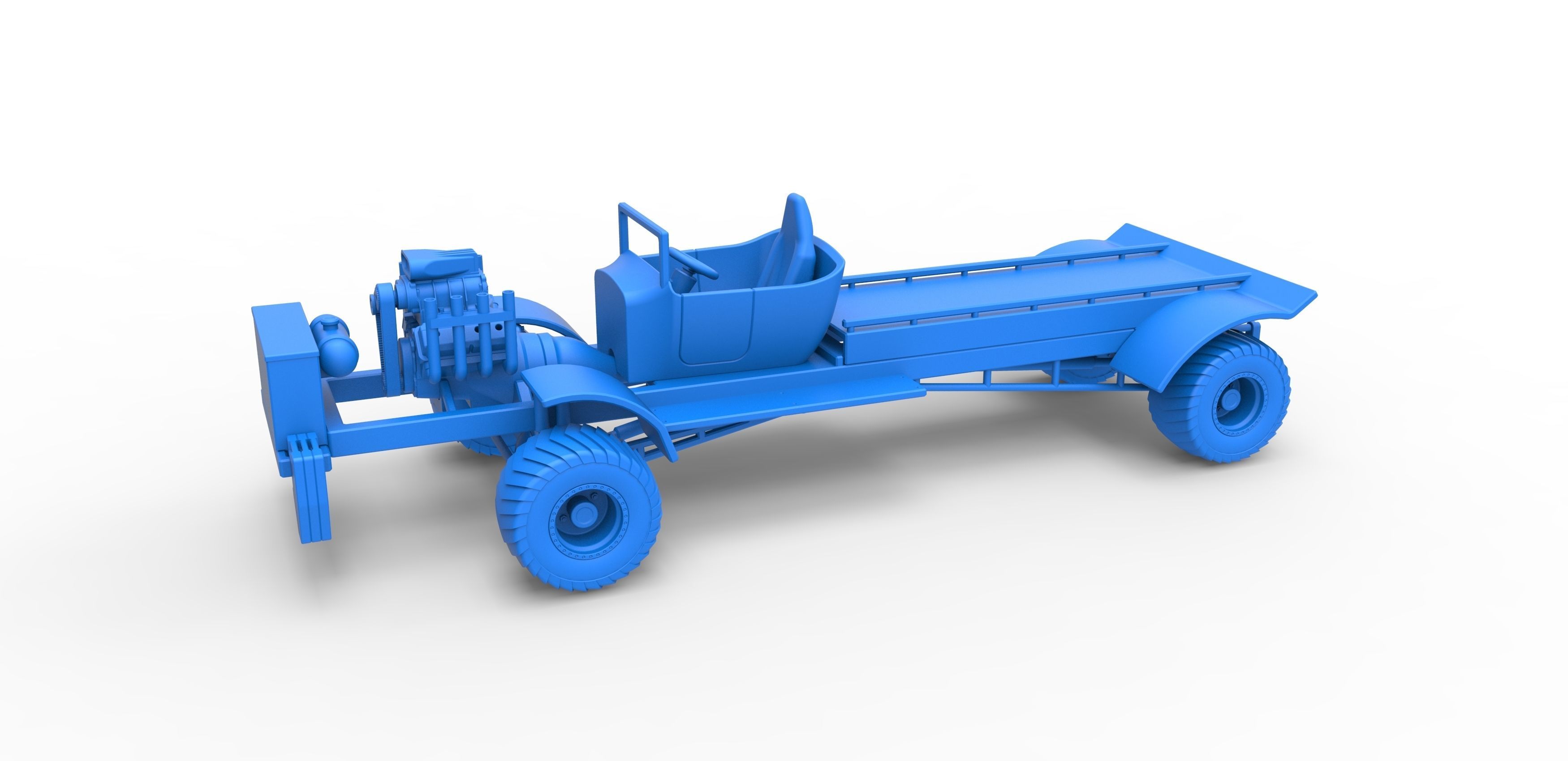 Pulling truck 4wd nacked Scale 1 to 25 3D print model_15