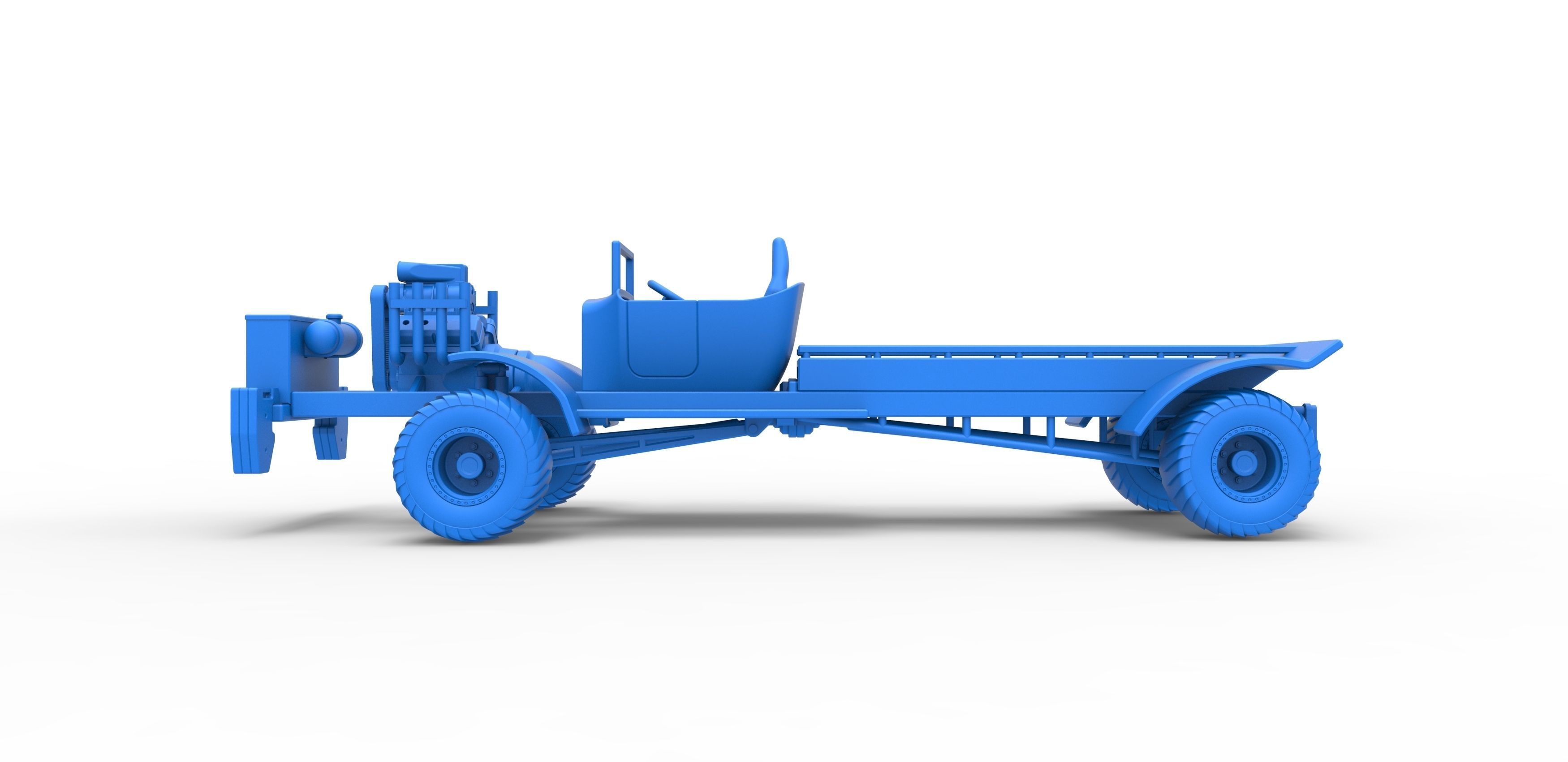 Pulling truck 4wd nacked Scale 1 to 25 3D print model_22