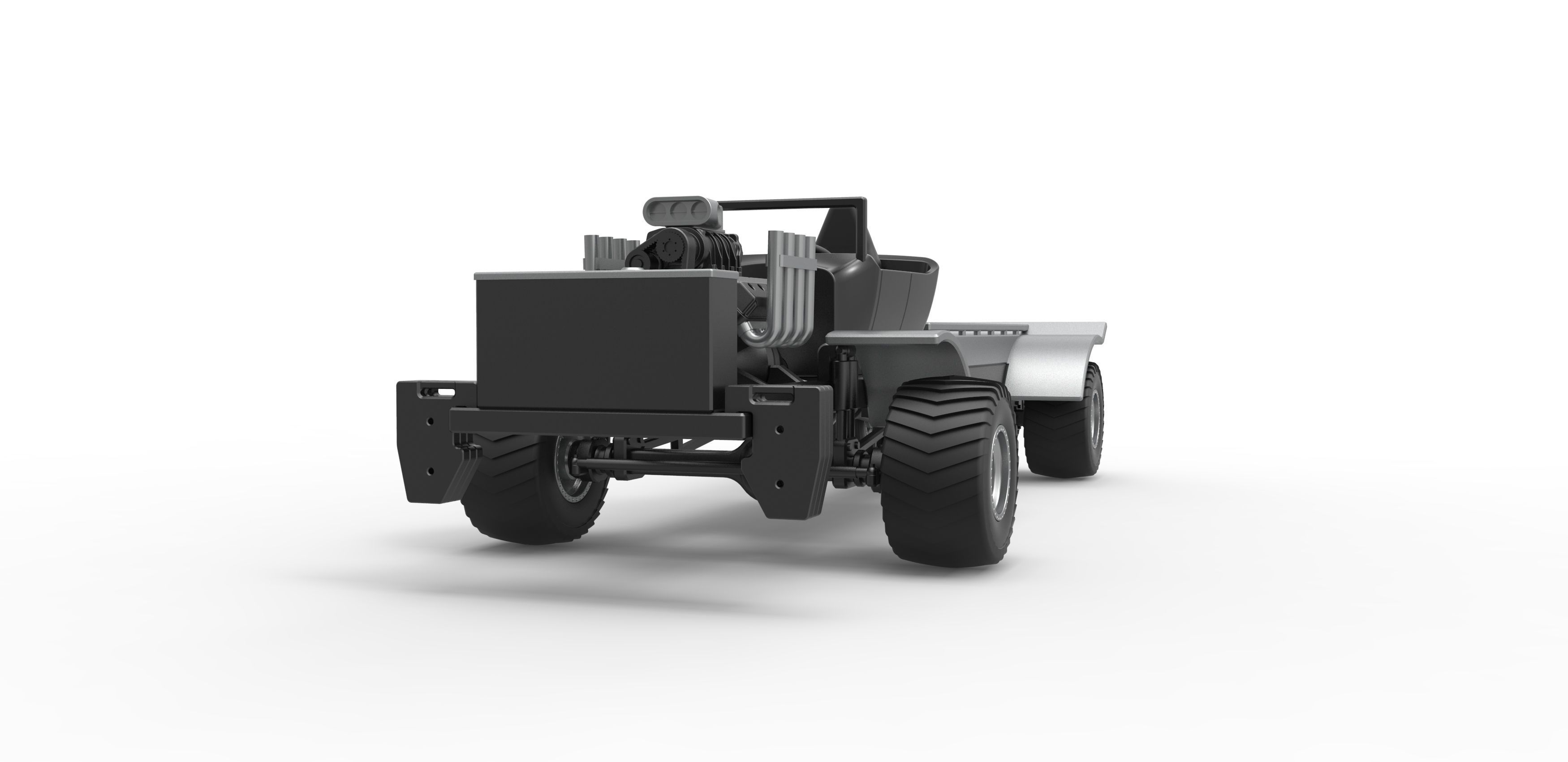 Pulling truck 4wd nacked Scale 1 to 25 3D print model_5