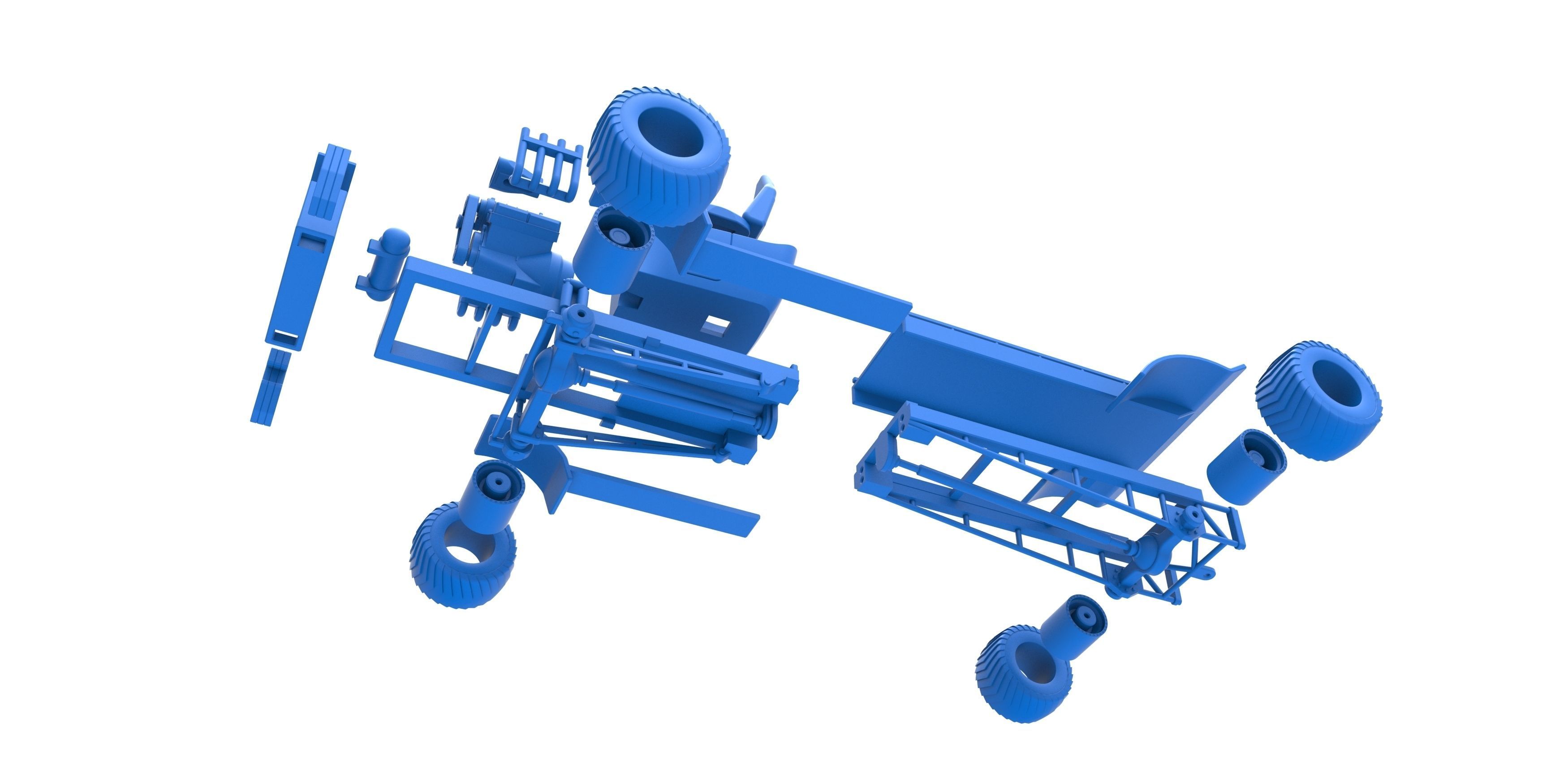 Pulling truck 4wd nacked Scale 1 to 25 3D print model_31