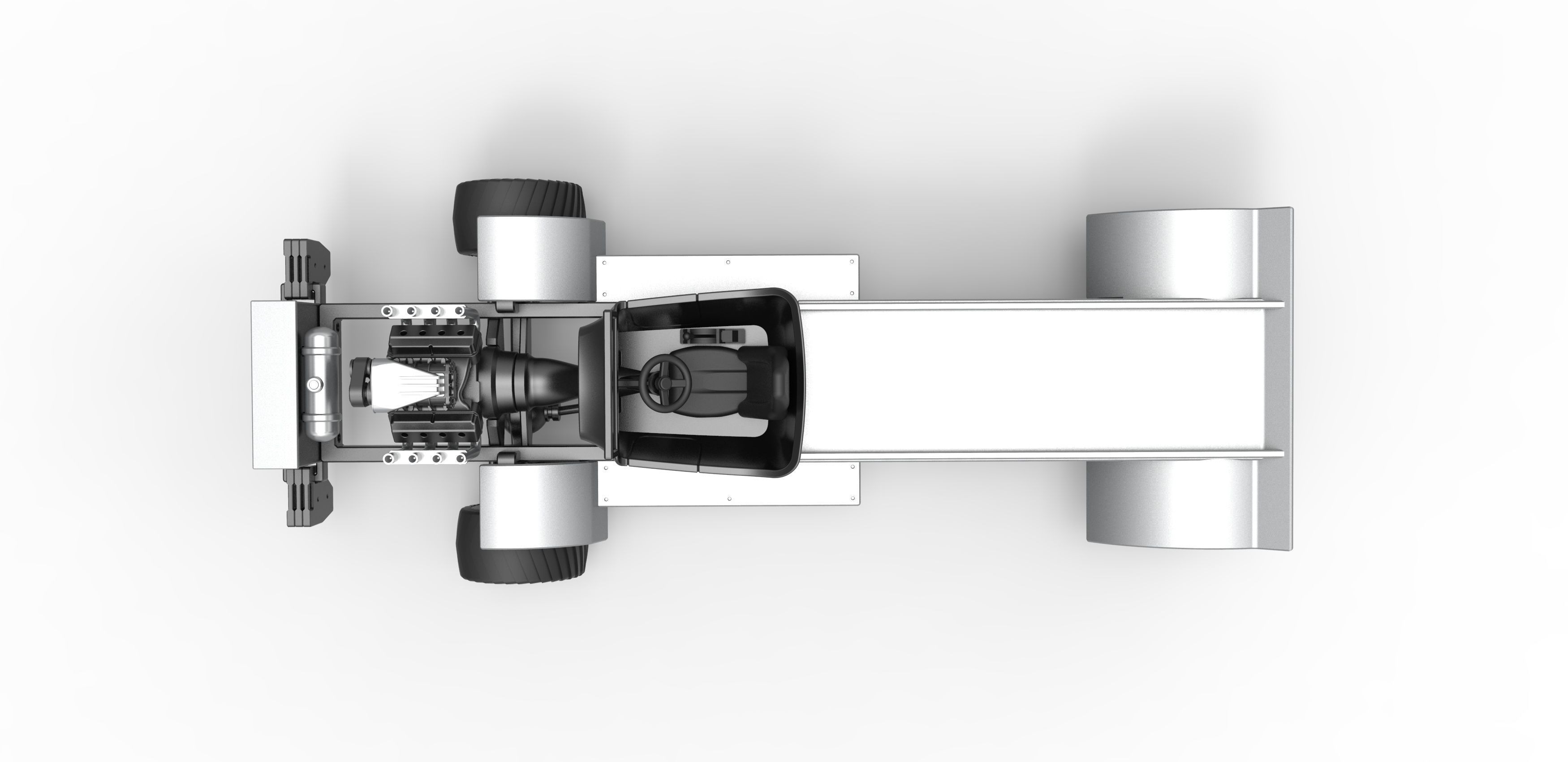 Pulling truck 4wd nacked Scale 1 to 25 3D print model_10