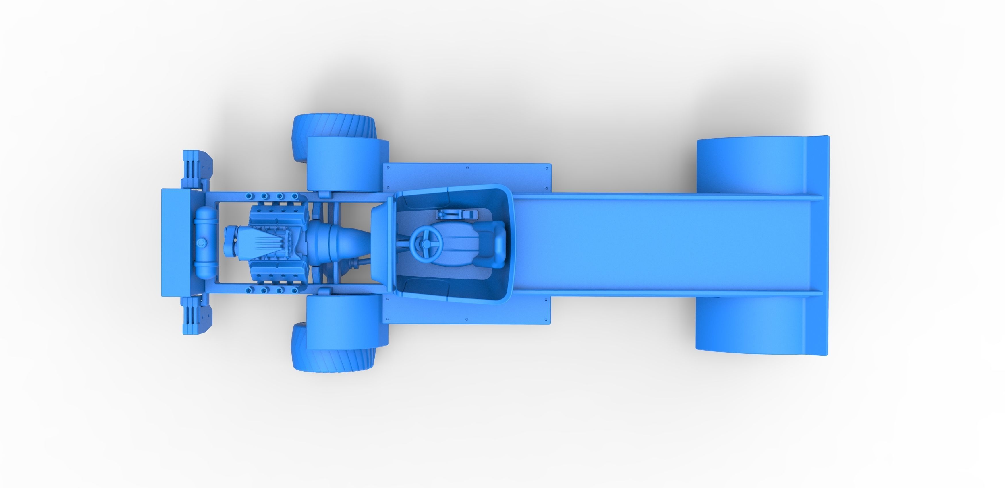 Pulling truck 4wd nacked Scale 1 to 25 3D print model_24