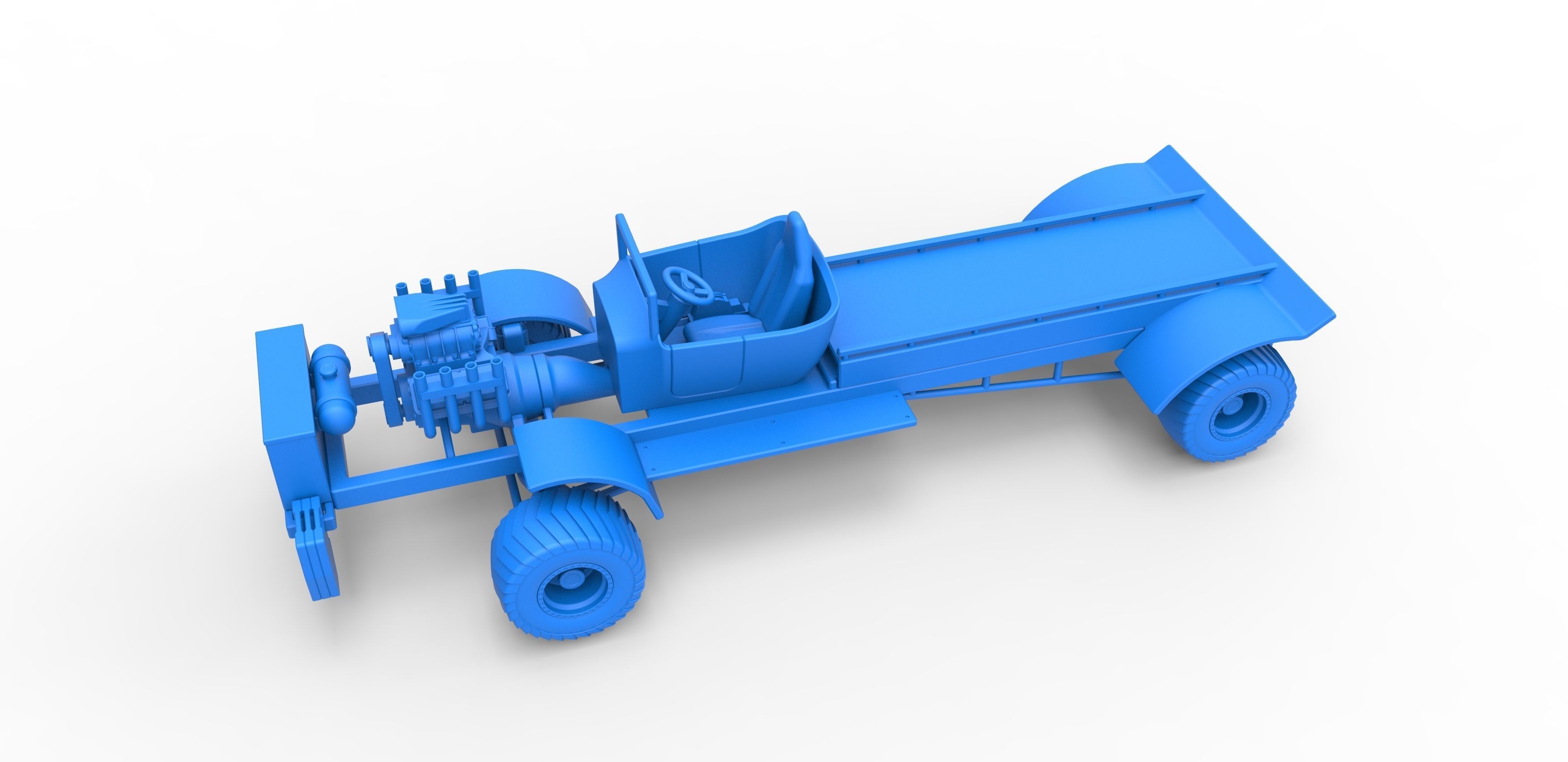 Pulling truck 4wd nacked Scale 1 to 25 3D print model_16