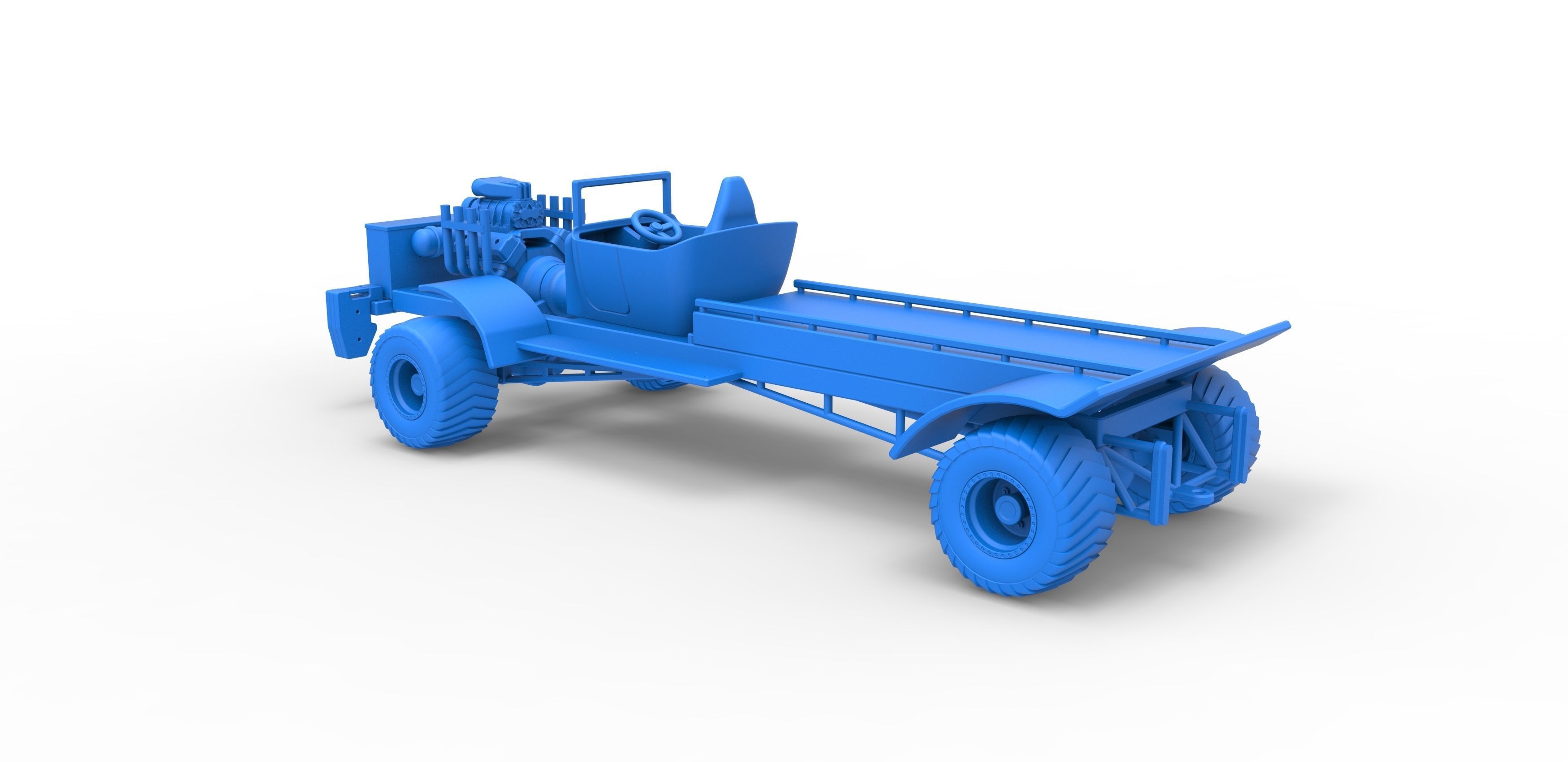 Pulling truck 4wd nacked Scale 1 to 25 3D print model_25