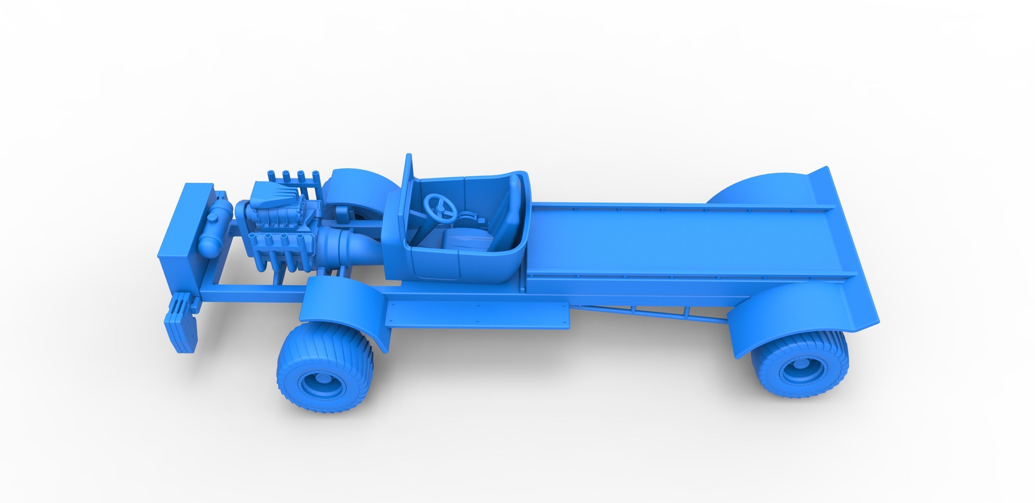 Pulling truck 4wd nacked Scale 1 to 25 3D print model_23