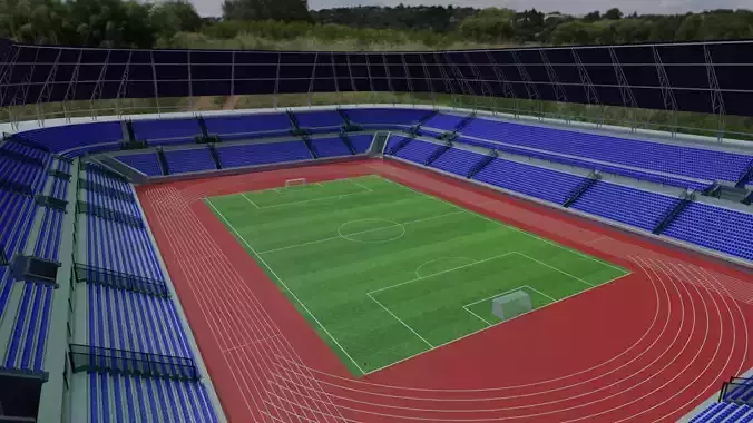 Olympic Stadium Low-poly 3D model
