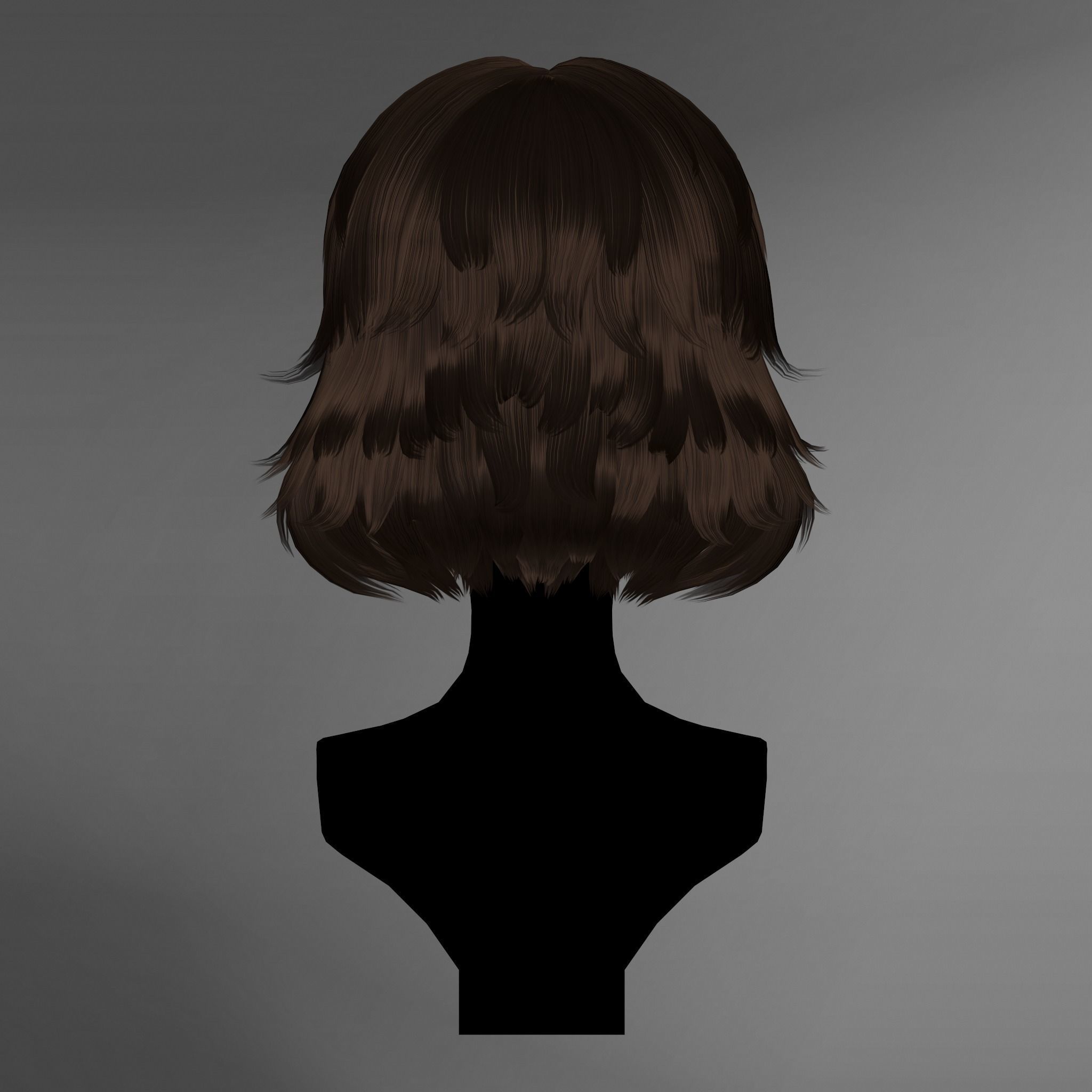 Game Hair - Stylized Female Hairstyle V7 Low-poly 3D model_4