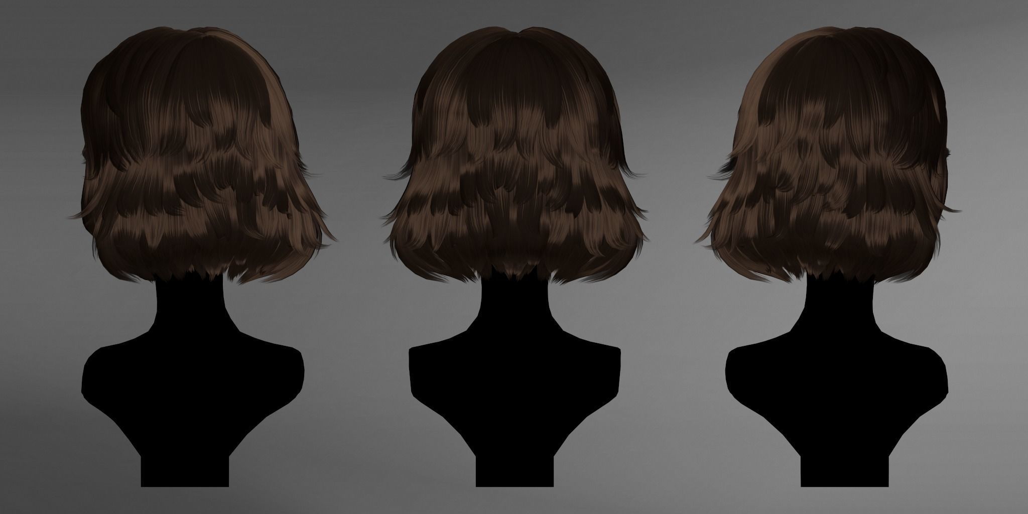 Game Hair - Stylized Female Hairstyle V7 Low-poly 3D model_2